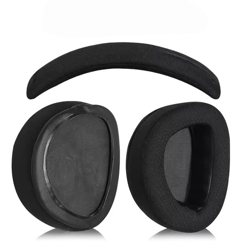 Ersatz-Ohrpolster für Kopfbügel, kompatibel mit ASUS ROG Theta 7.1 USB-C Gaming-Headsets, schwarzes Netzgewebe, 1 Set