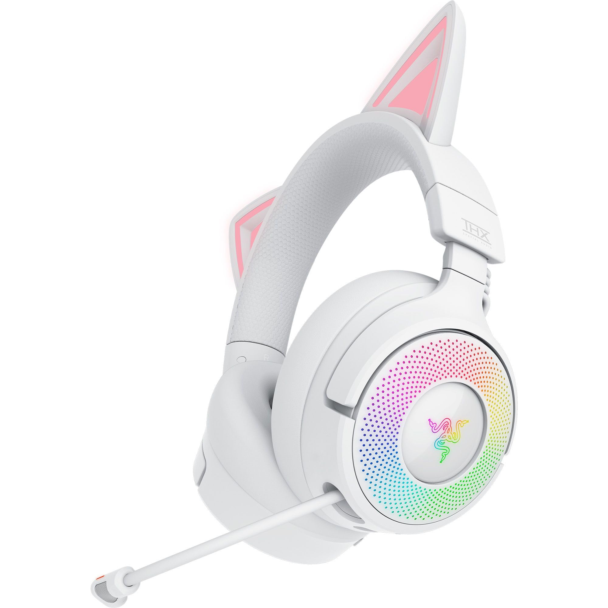Razer Kraken Kitty V3 Pro - Kabelloses RGB-Kitty-Headset für Gaming - Reaktive Streaming-Katzenohren - Triforce 40mm Treiber - Hyperspeed Wireless & Bluetooth - THX Spatial Audio | Weiß