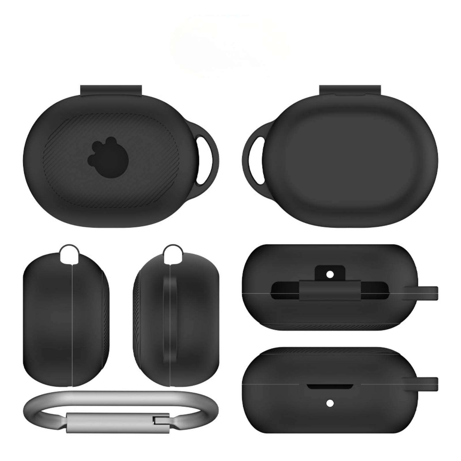 Silikon Hülle kompatibel mit SteelSeries Arctis GameBuds Gaming Kopfhörer Stoßfeste Schutzhülle mit Bergsteigschnalle - Etui Case Cover Earphone Protector