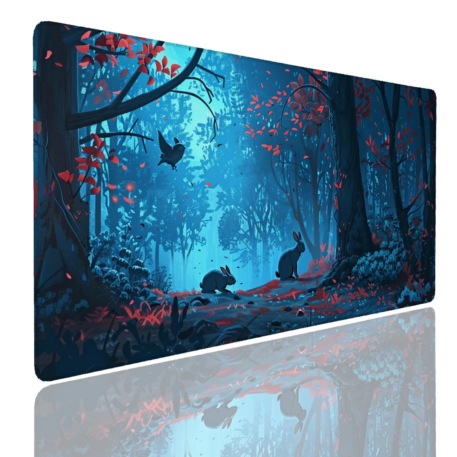 Mauspad XXL 1400x800x4mm Wasserdicht Schreibtischunterlage rutschfeste Speed Gaming Mousepad Rabbit (6) Groß Desk Mouse Mat Maus Pad, Schreibtisch Unterlage Deko für PC, MacBook, Laptop, Home Office