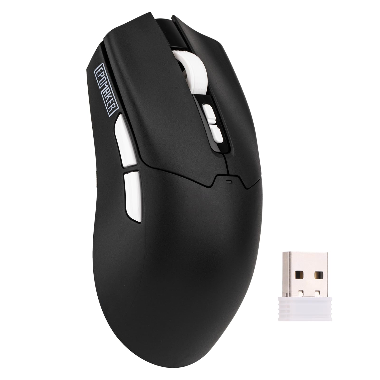 EPOMAKER Click Lite Gaming-Maus Kabellos, 800 bis 12.000 DPI Einstellbar, PAW3311 Sensor, 500mAh, 59g, 2.4G/Bluetooth/USB-C, Kabellose Maus mit 5 Programmable Buttons (Schwarz)