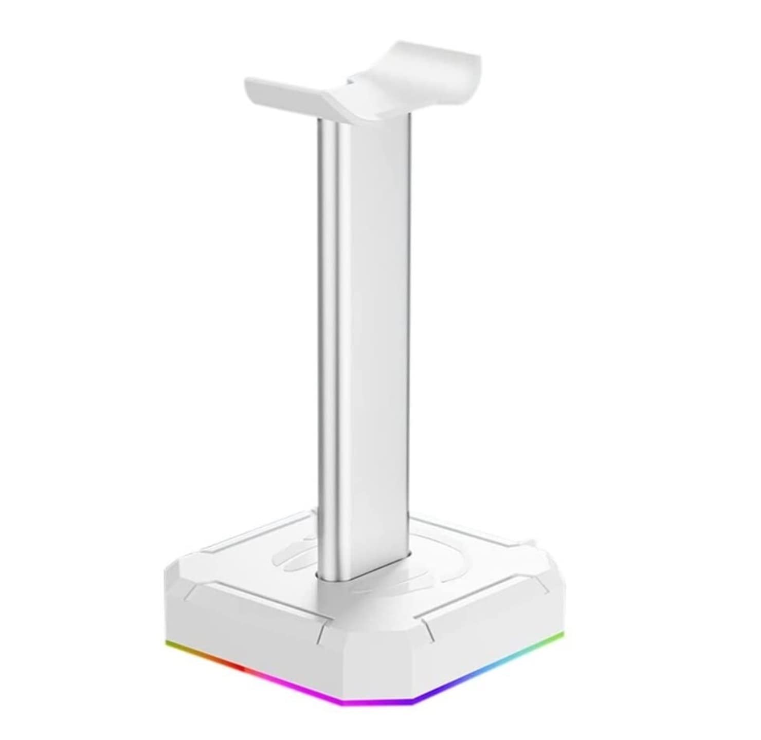 Kopfhörerständer， Kopfhörer-Aufhänger, Headset-Halter, Aluminiumlegierung, Gaming-Kopfhörer, Universal-Ständer, Lichtleiste, Headset-Halter, Kopfhörer-Zubehör(Silver)