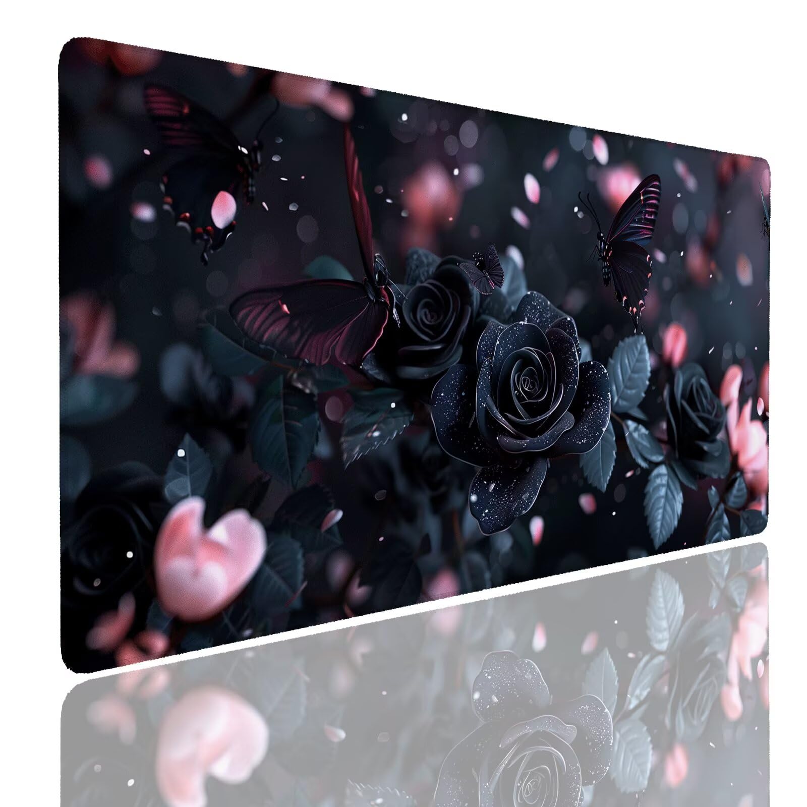 Mauspad XXL 1400x800x4mm Wasserdicht Schreibtischunterlage rutschfeste Speed Gaming Mousepad Rose (7) Groß Desk Mouse Mat Maus Pad, Schreibtisch Unterlage Deko für PC, MacBook, Laptop, Home Office