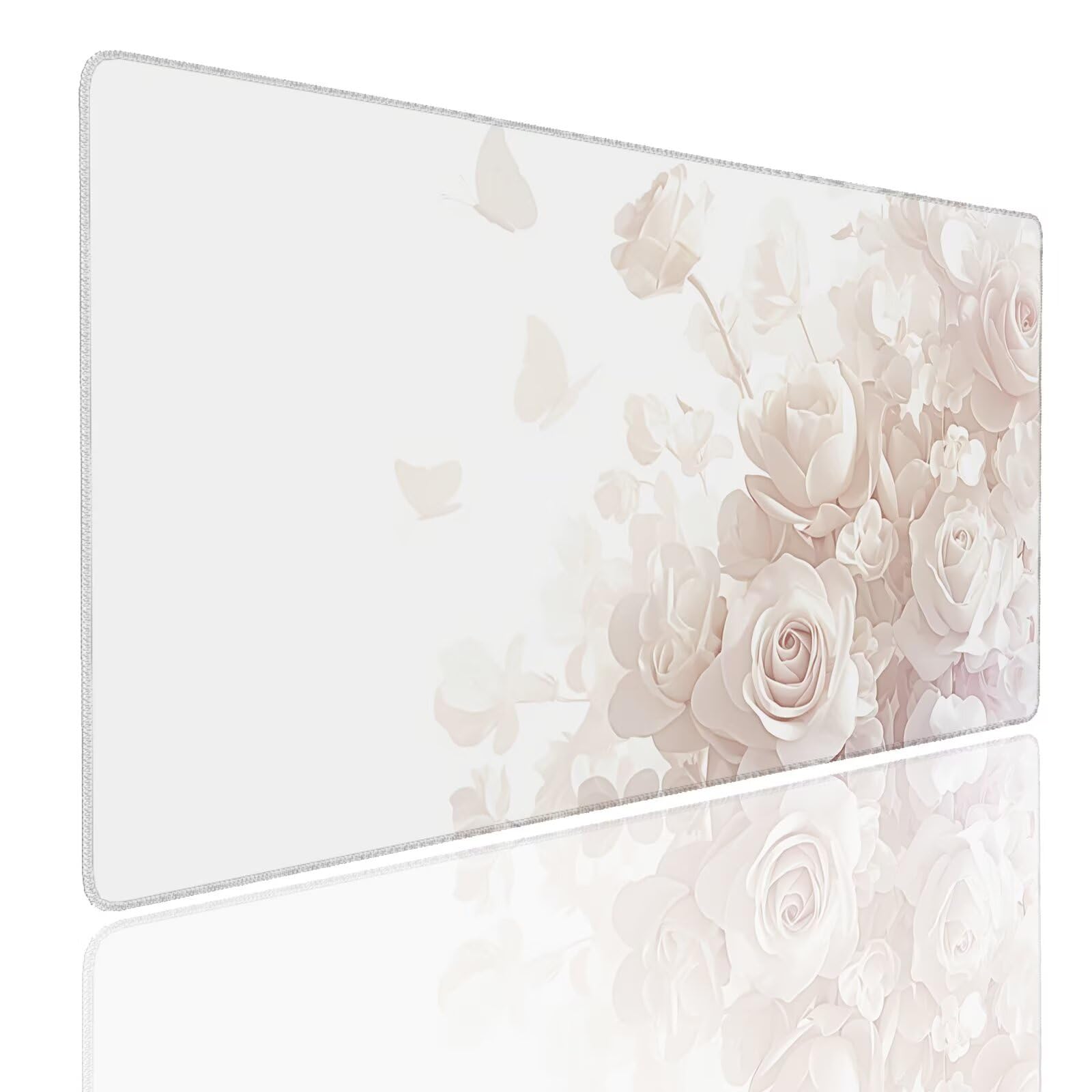 Mauspad XXL 1400x800x4mm Wasserdicht Schreibtischunterlage rutschfeste Speed Gaming Mousepad Rose (1) Groß Desk Mouse Mat Maus Pad, Schreibtisch Unterlage Deko für PC, MacBook, Laptop, Home Office