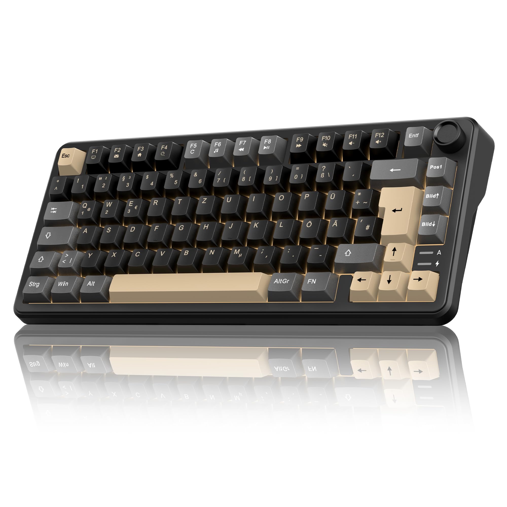 RedThunder K75 Kabellose Mechanische Gaming Tastatur, QWERTZ 81 Tasten, RGB, Fünfschichtige Polsterung Struktur, BT/USB-C/2,4GHz, Hot-swap, 4000 mAh, Gaming Tastatur für Windows, Mac, Xbox, PS4 PS5.