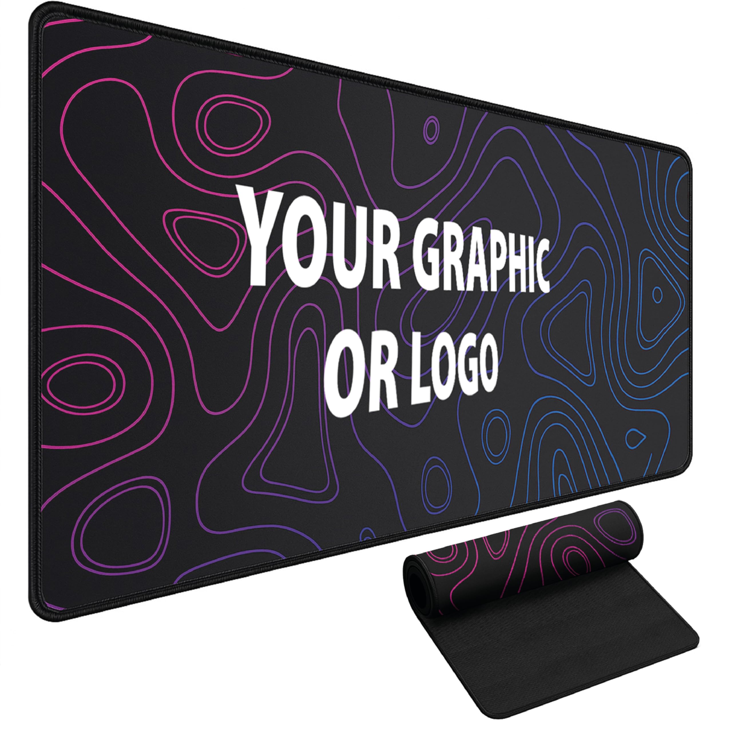 Gaming Mauspad Personalisiert mit Foto und Text| XXL 900x600 mm Gross | 3 mm | fur maus und tastatur | Genähte Kanten für Haltbarkeit - Perfekt für PC, Laptop, MacBook von Gamer Teenager [167]