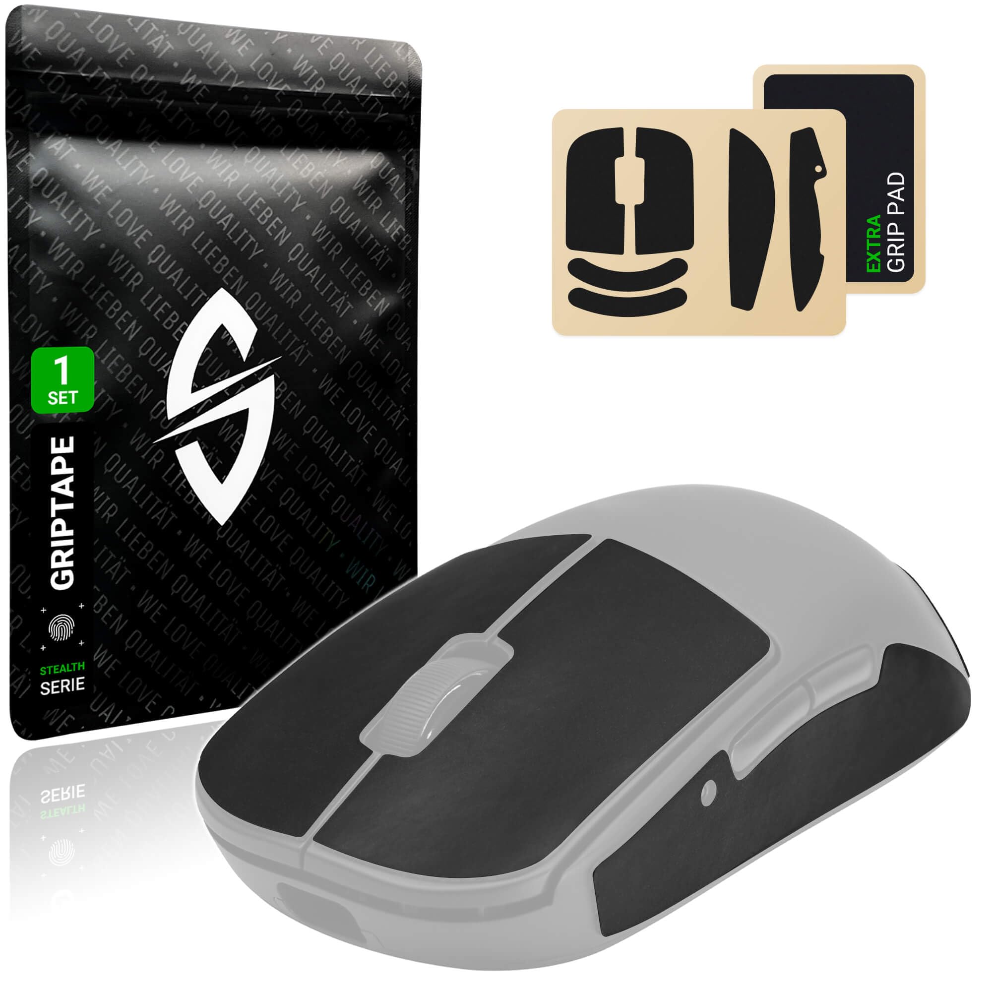 SensoryBoost Maus Grip Tape – kompatibel mit Pulsar X2H Medium (inkl. Zuschnitt-Pad) Schweißabsorbierend, extrem rutschfest & Ultradünn (0,5 mm) – Rückstandsfrei – Gaming Zubehör