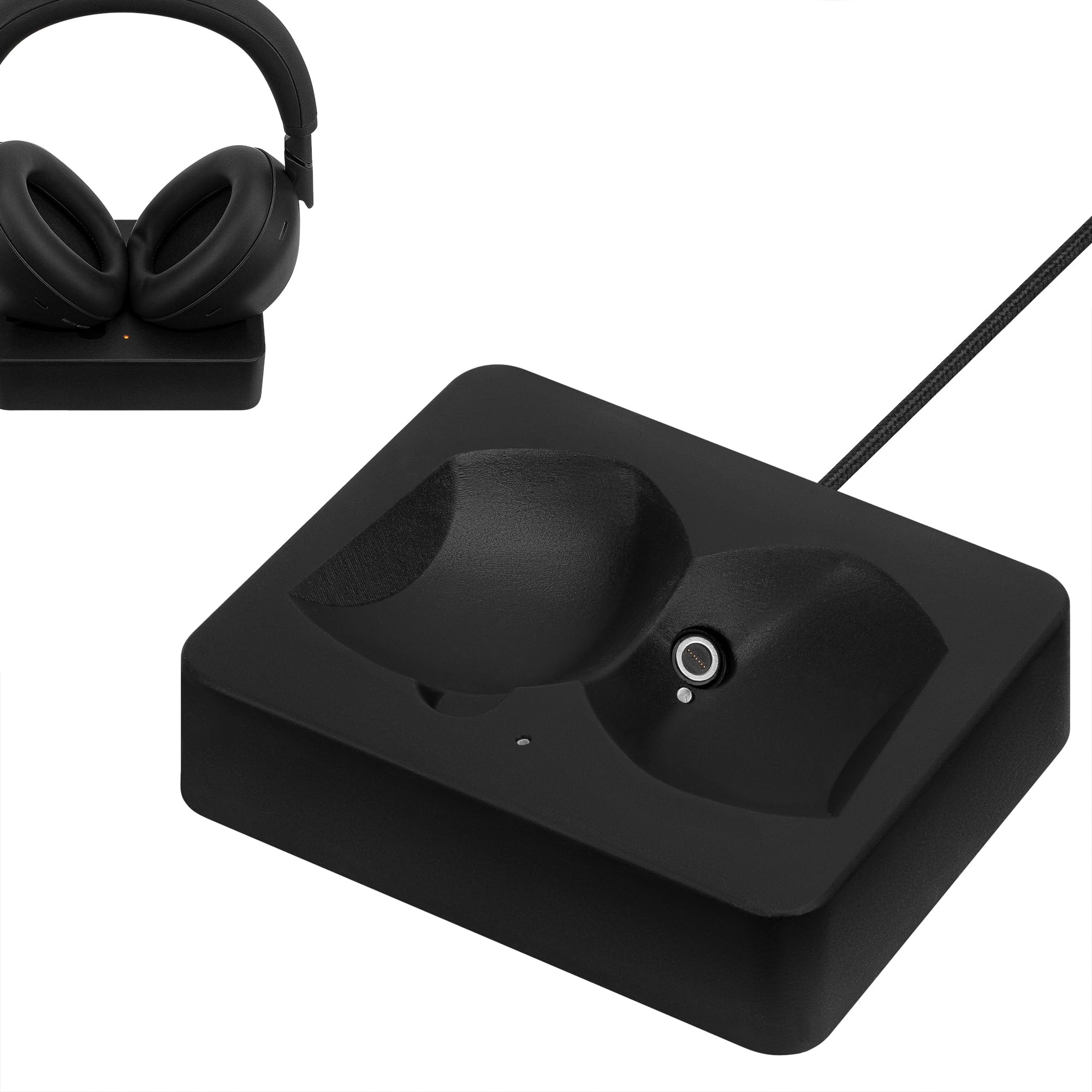 GEEKRIA Kopfhörer-Ladeständer, kompatibel mit Sony WH-1000XM6 / 1000XM5, 3D-gedrucktes Kunstharz-Magnetdock, Gaming-Headset-Basis (Schwarz)