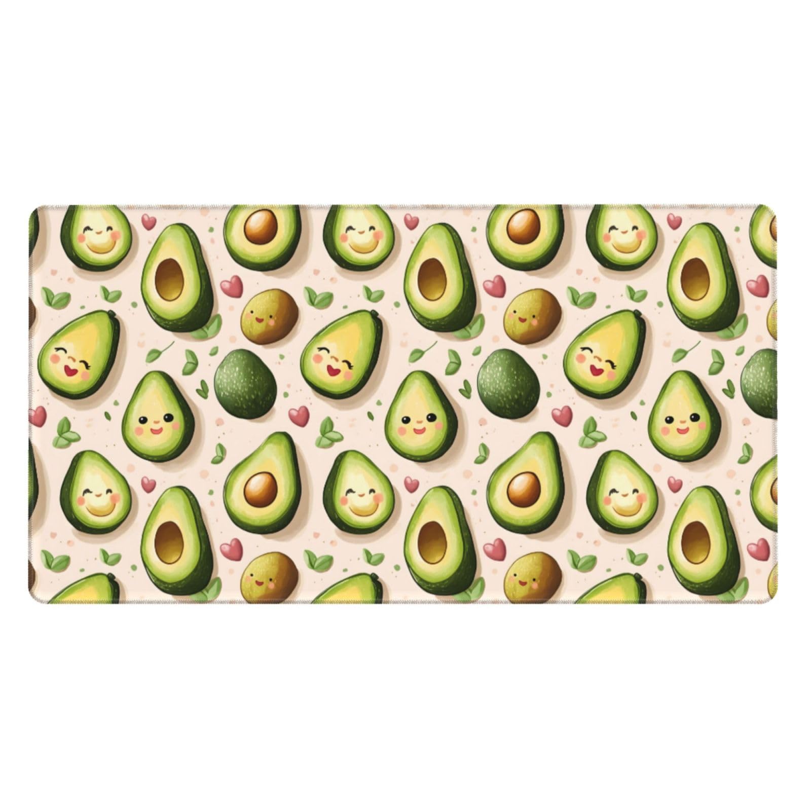Großes Gaming-Mauspad, Cartoon-Design, niedlicher Avocado-Druck, Schreibtisch-Tastatur-Pad, rutschfeste Schreibtischunterlage für Desktop-Tastatur und Maus, Mauspad für Büro, Heimzubehör, 40,6 x 74,5