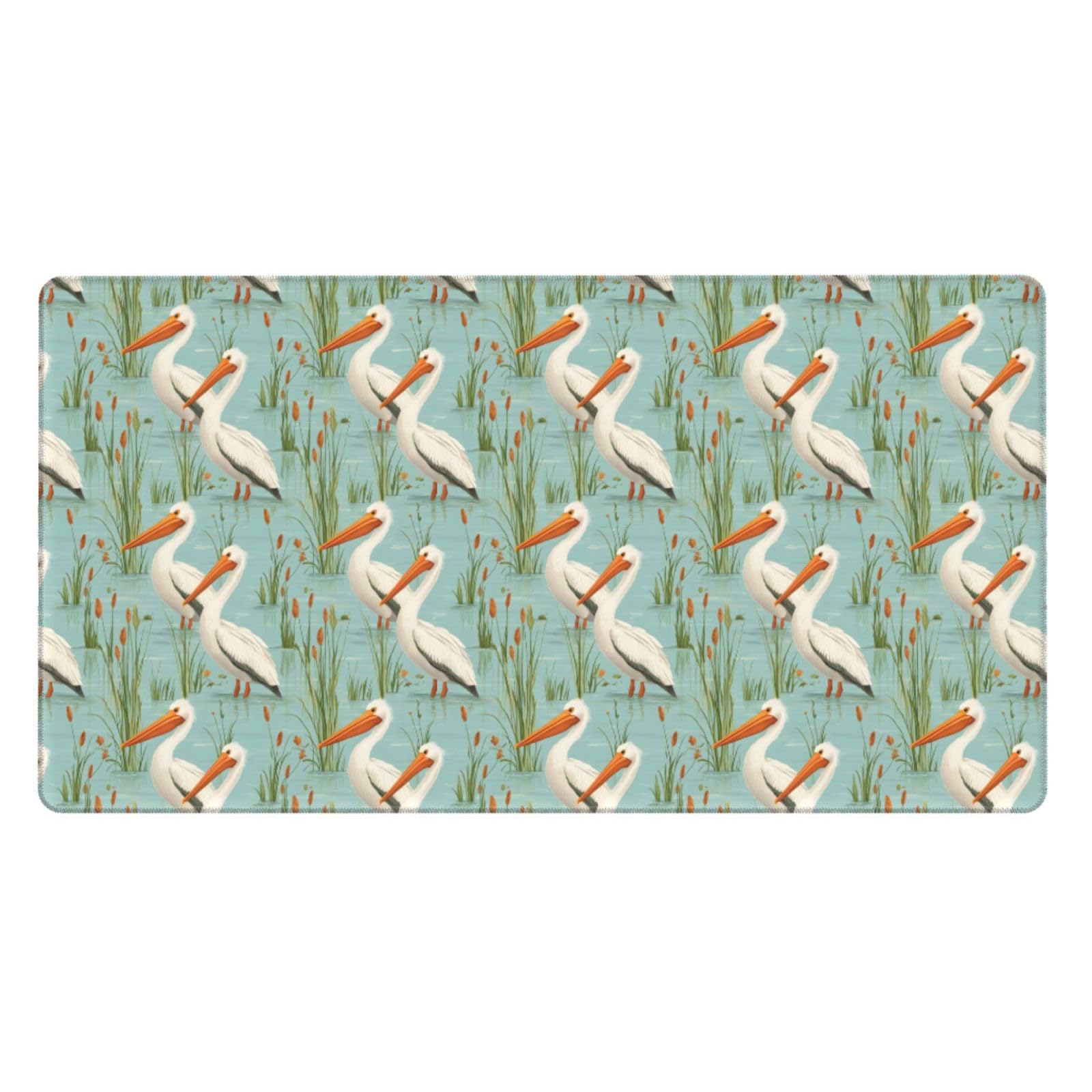 Großes Gaming-Mauspad, Riverside Gull Print, Schreibtisch-Tastatur-Pad, rutschfeste Schreibtischunterlage für Desktop-Tastatur und Maus, Mauspad für Büro, Heimzubehör, 40,6 x 74,5 cm