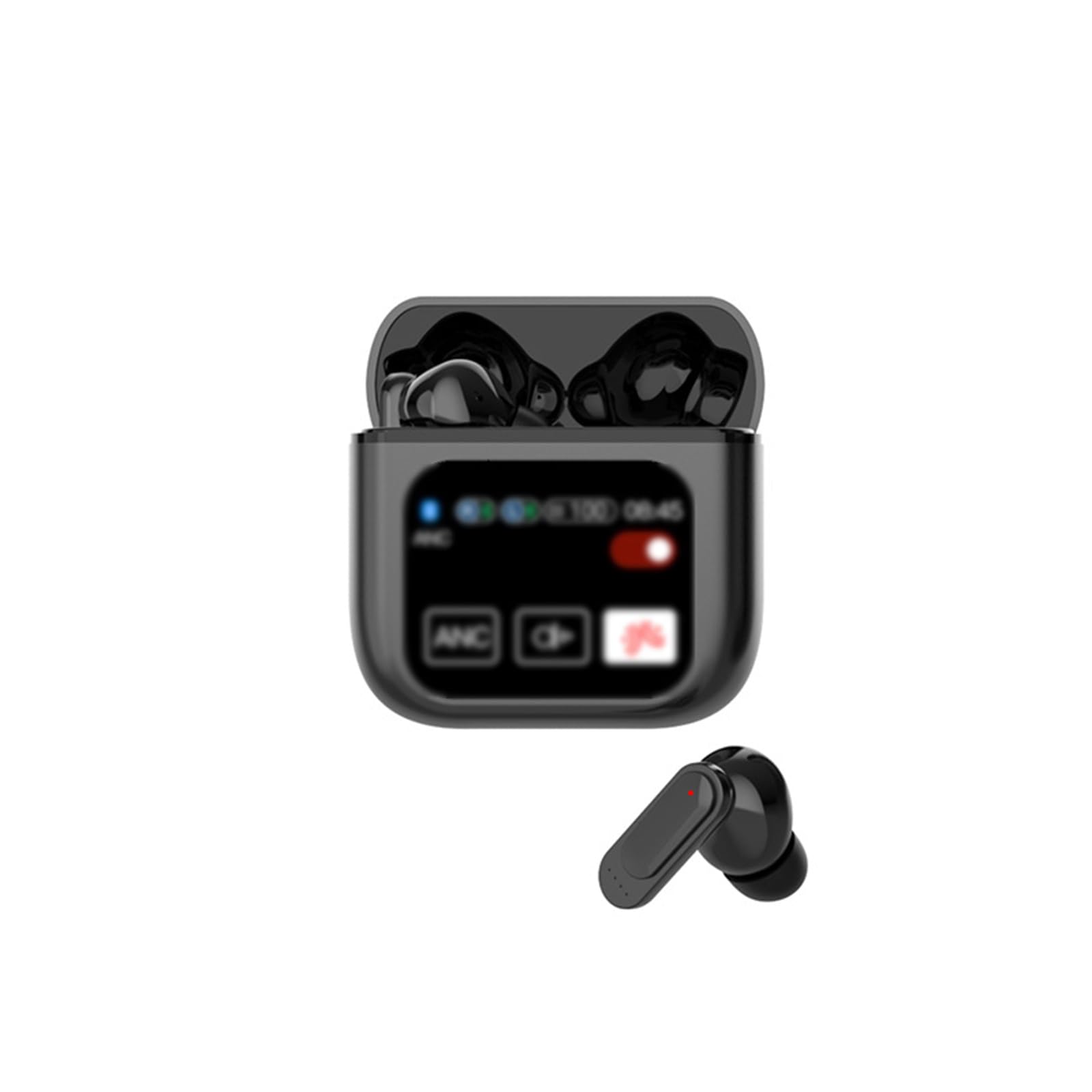True Wireless Bluetooth-Kopfhörer, niedrige Latenz, 8H Spielzeit, Stereo-Gaming-Kopfhörer mit Mikrofon, ANC + ENC intelligentes Rauschen, HiFi-Sound, bequeme Passform im Ohr für Lauftraining, Schwarz