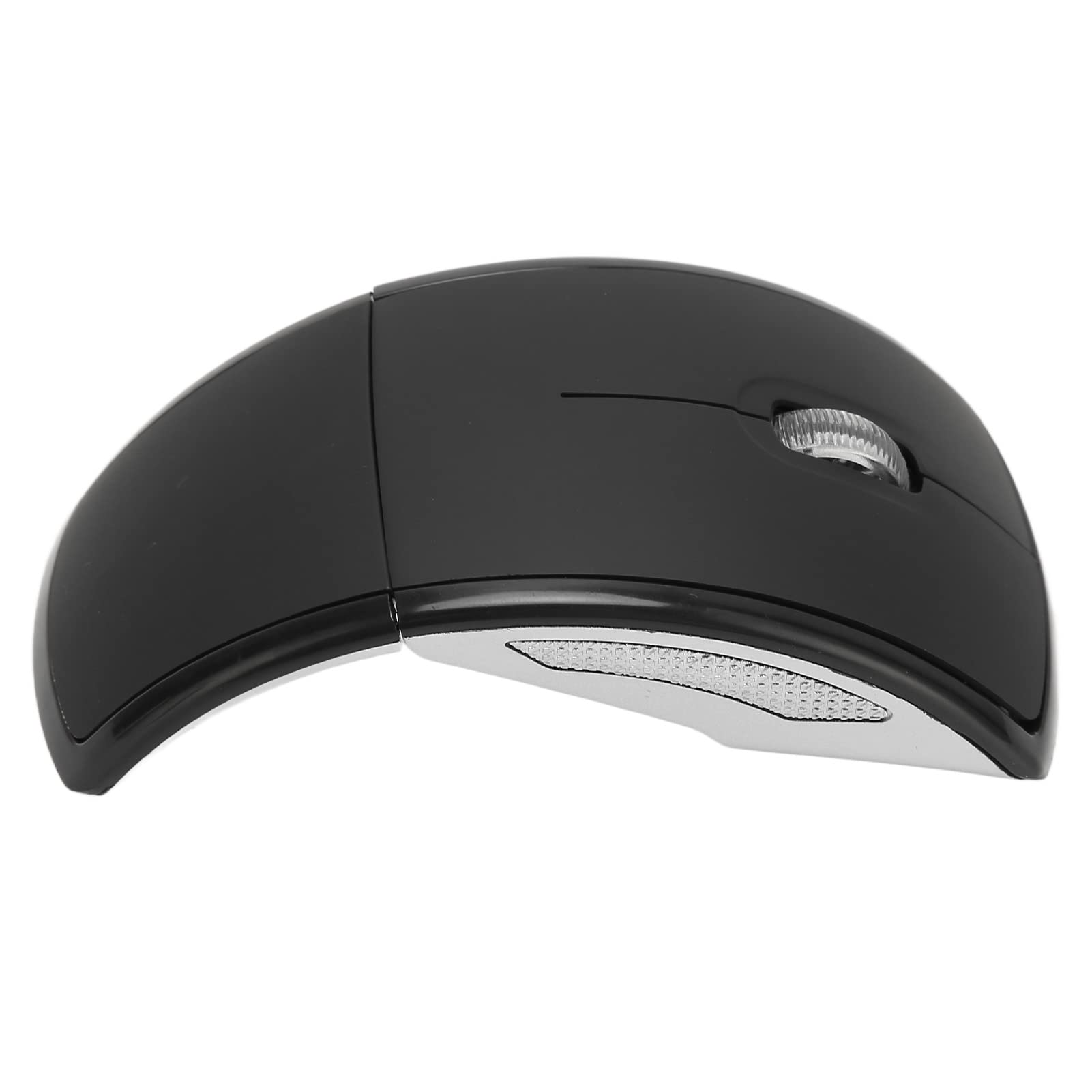 Tragbare, Kompakte, Zusammenklappbare Kabellose Maus 2,4 G, 1600 DPI, Matte Büro-Gaming-Maus mit1 (Schwarz)