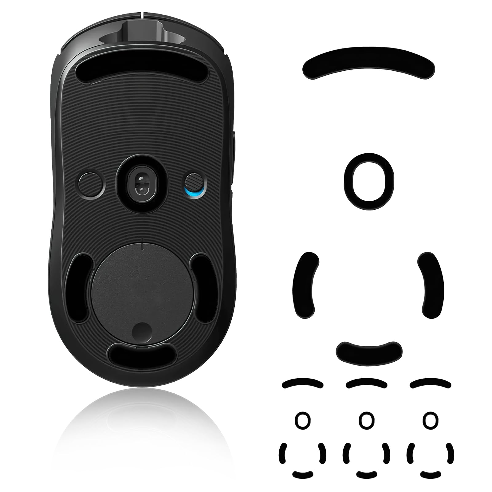 3er Set Mouse Feet Sticker kompatibel mit Logitech G Pro Wireless Gaming Ersatz Glider - Mausfüße passgenau - Maus Glides in Schwarz, Ultra Schnell, Abgerundet, Niedrige Reibung, Langlebig - Ersatz