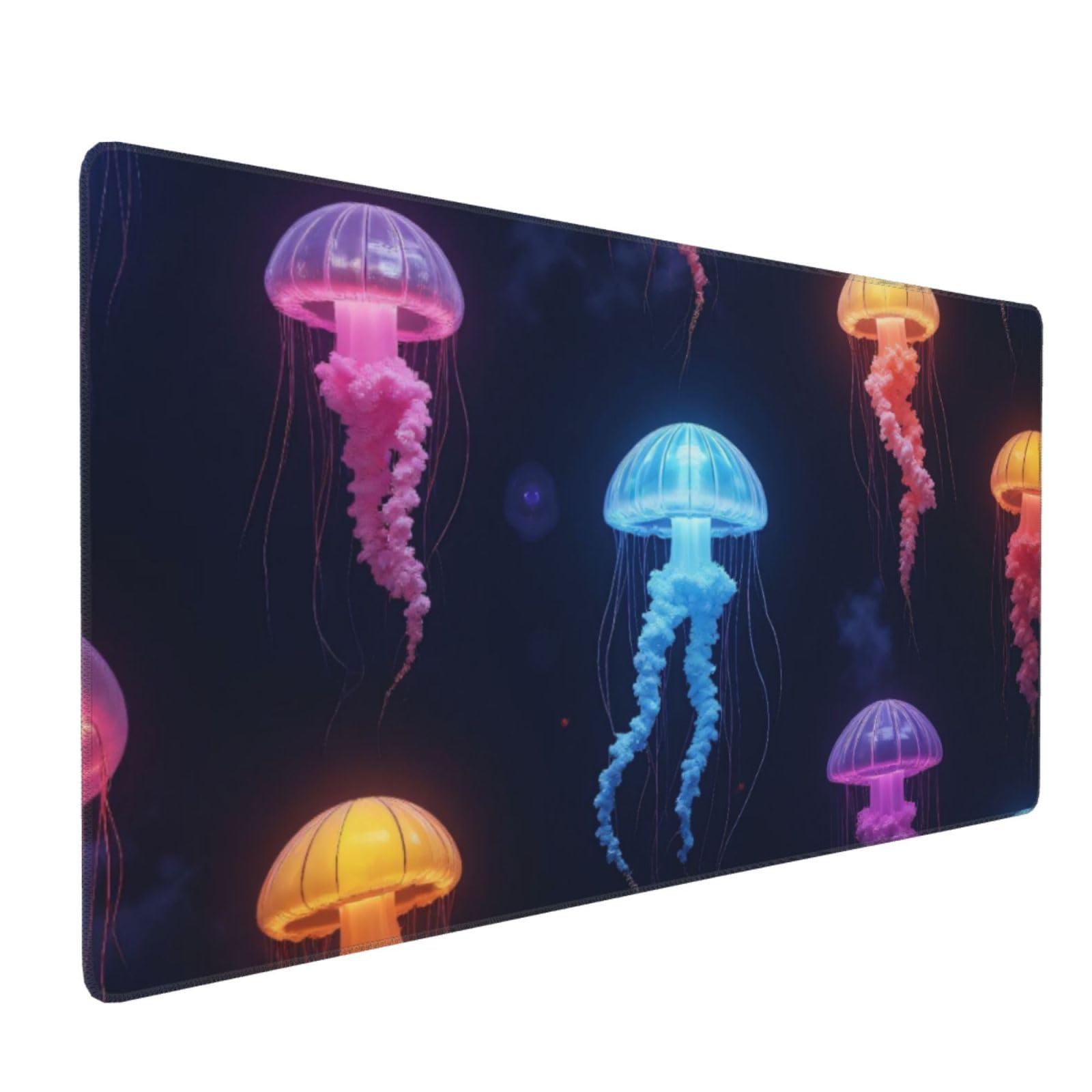 Großes Gaming-Mauspad, bunte Quallen-Druck, Schreibtisch-Tastatur-Pad, rutschfeste Schreibtischunterlage für Desktop-Tastatur und Maus, Mauspad für Büro, Heimzubehör, 40,6 x 80,9 cm