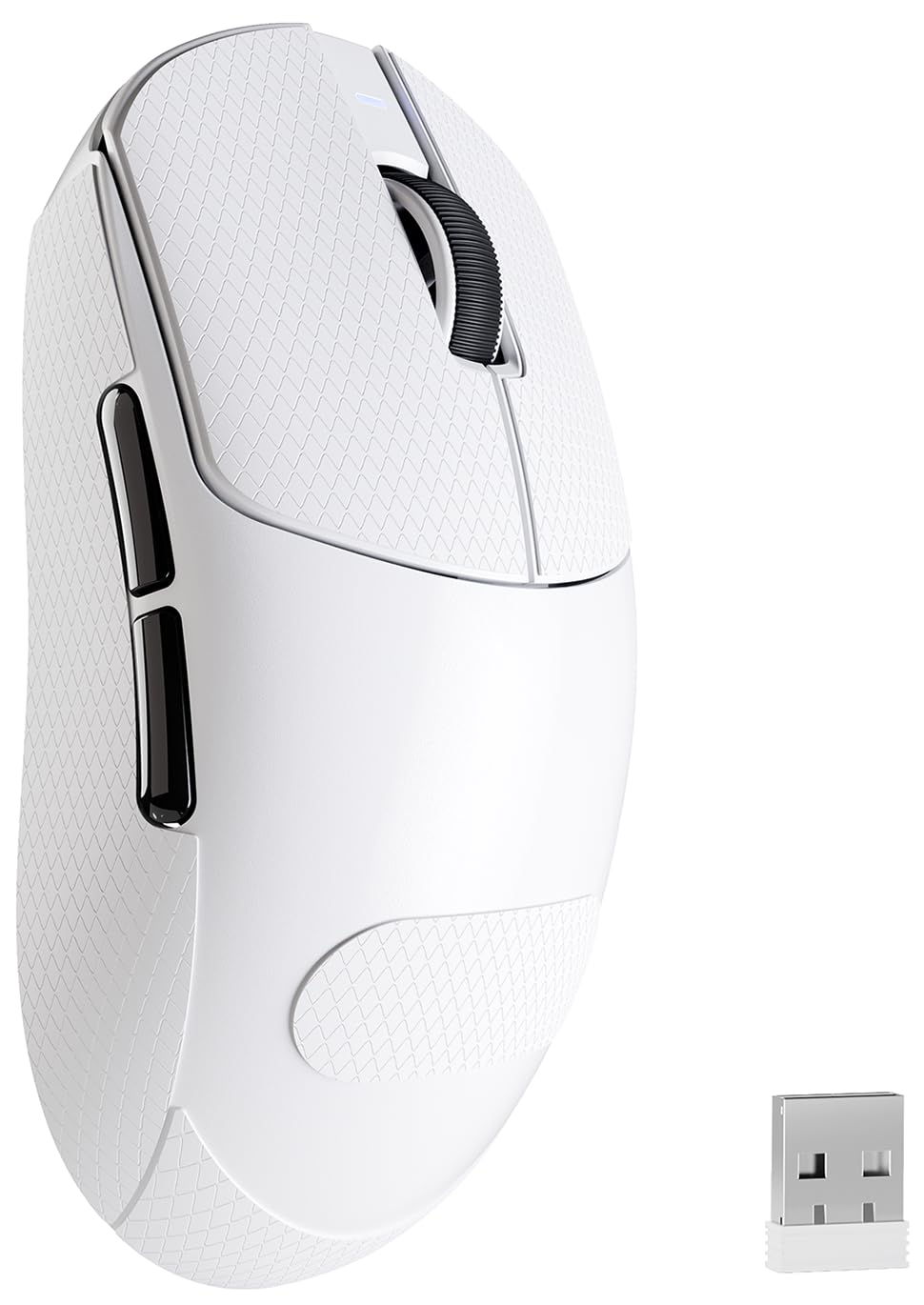 MAMBASNAKE Attack Shark X8PLUS Kabellose Gaming-Maus, PixArt PAW3395PRO-Sensor, 40000 DPI, BT/2,4 GHz/Wired, 55g Superleichte Maus, Doppelschichtige PTFE-Füße, for PC/Xbox/Mac (White et Grip Tape)