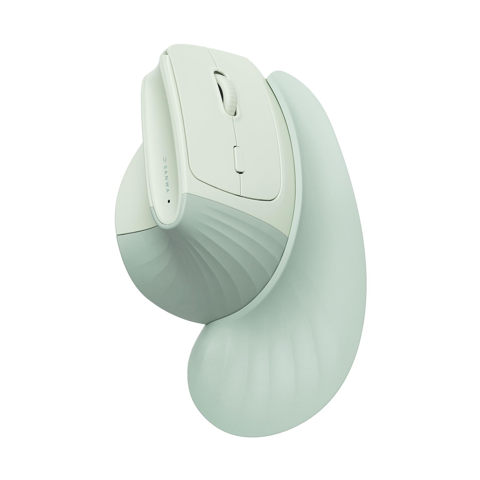 SANWA Ergonomische Maus (2.4G Kabellos + 2 Bluetooth), Leise Klicks Vertikale Maus mit Handballenauflage, 1000-4000 DPI, Computermaus für Große Hände, Kompatibel mit Win, Mac, PC, Laptop, Grün
