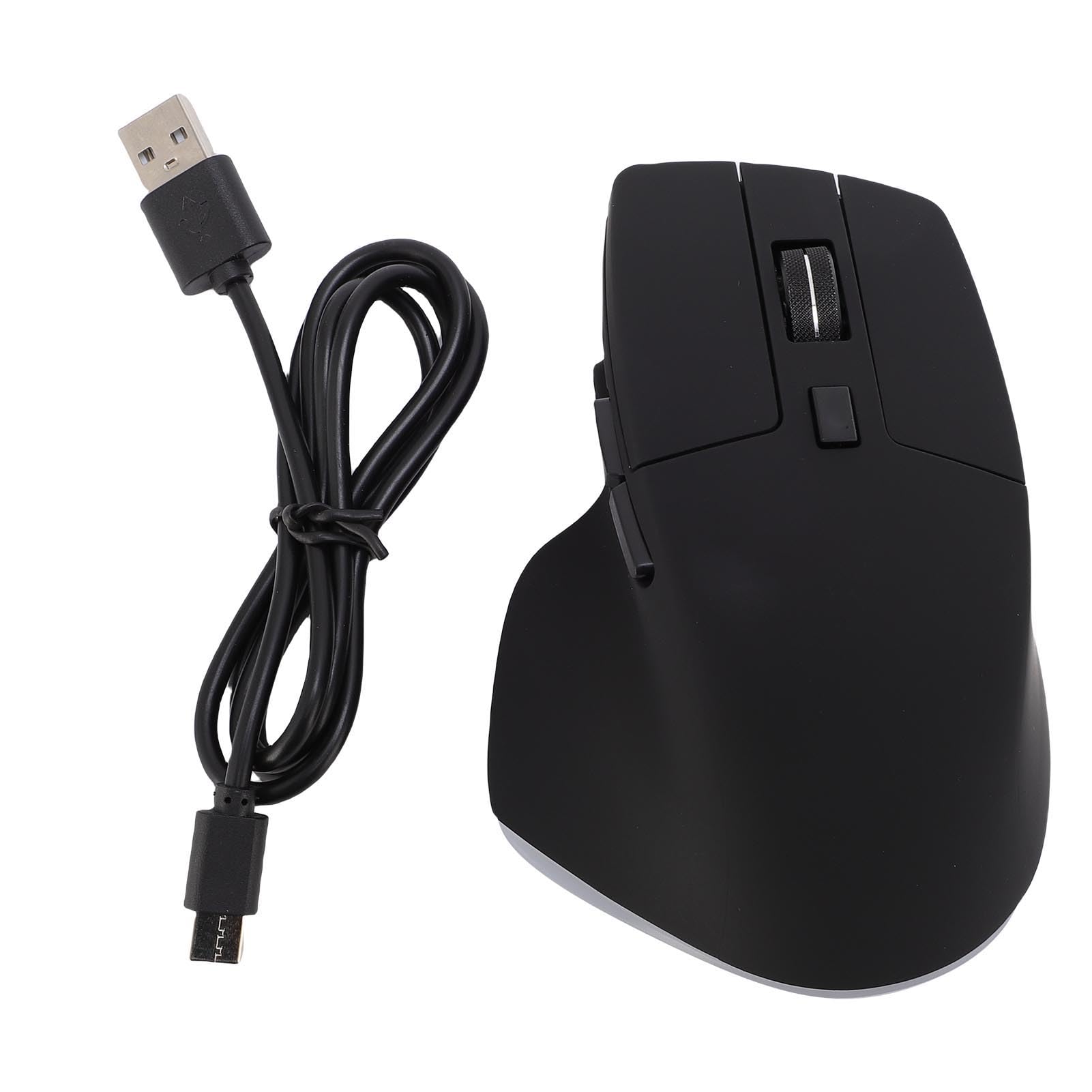 Fockety Ergonomische Maus, 2,4 -GHz -RGB -Wiederaufladbare Bluetooth Vertikale Drahtlose Maus mit 800/1200/1600 DPI, 6 Tasten, Computermaus für Laptop, Desktop, PC (Schwarz)