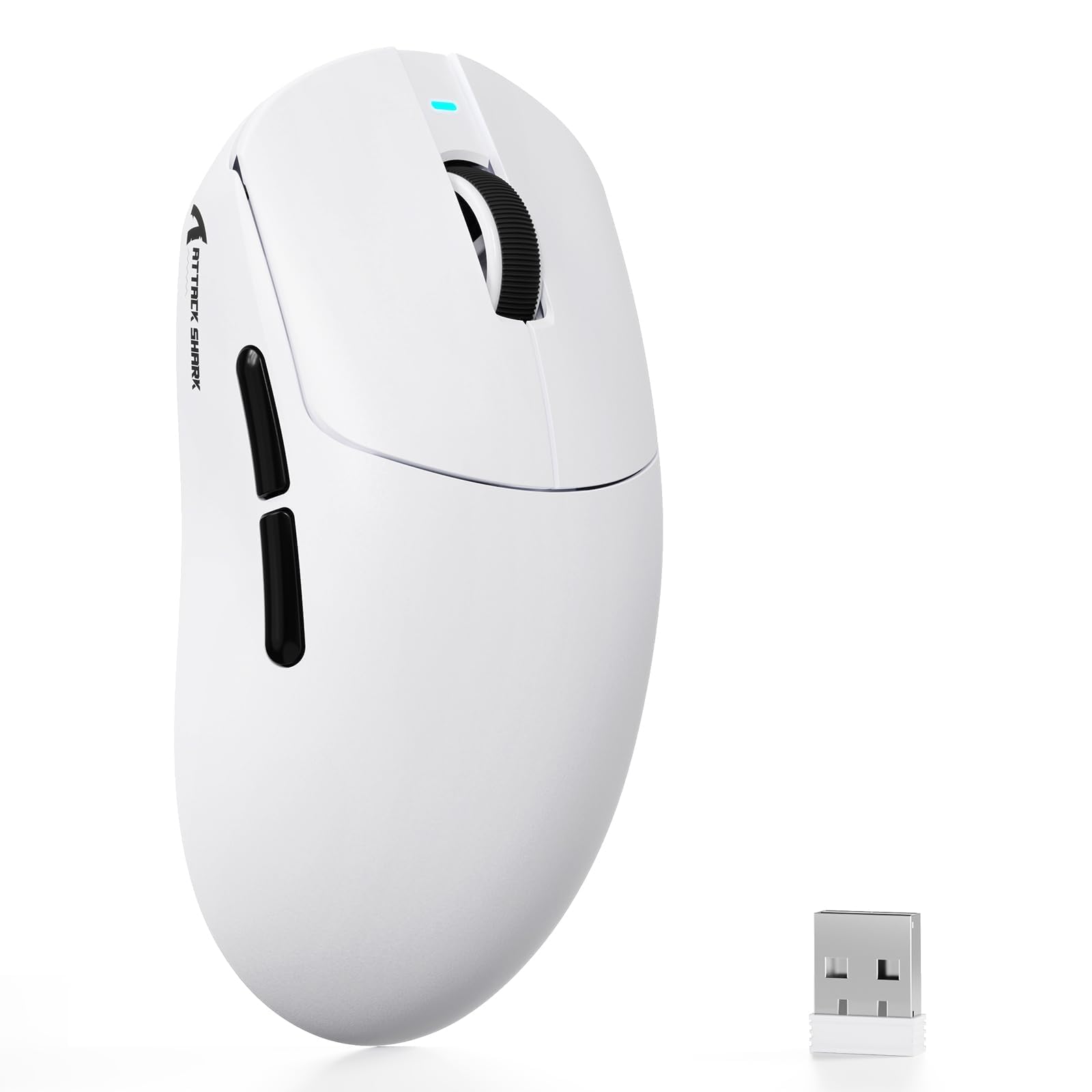 ATTACK SHARK X8 SE Kabellose Gaming-Maus, 55g Ultraleicht, PAW3311 Sensor, BK52820 Chip, 25.000 DPI, BT/2,4G/USB-C, 80 Mio. Klicks, 500mAh Akku, Treiber für PC/Mac-Weiß