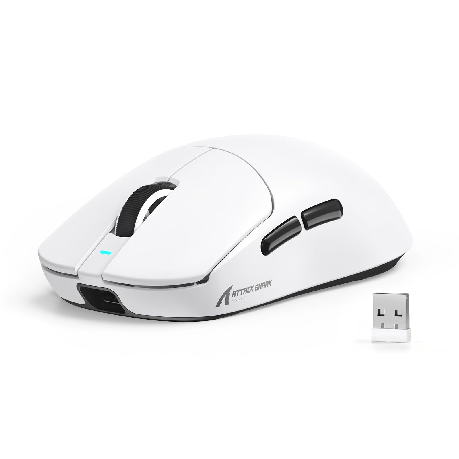 MAMBASNAKE X ATTACK SHARK X8SE 55g ultraleichte kabellose Gaming Maus–bis zu 25000 DPI,PixArt PAW3311-Sensor,Tri-Mode BT/2,4G/USB-C,80 Mio Klicks,40G Beschleunigung,500mAh,Web-Treiber,für Win/Mac–Weiß