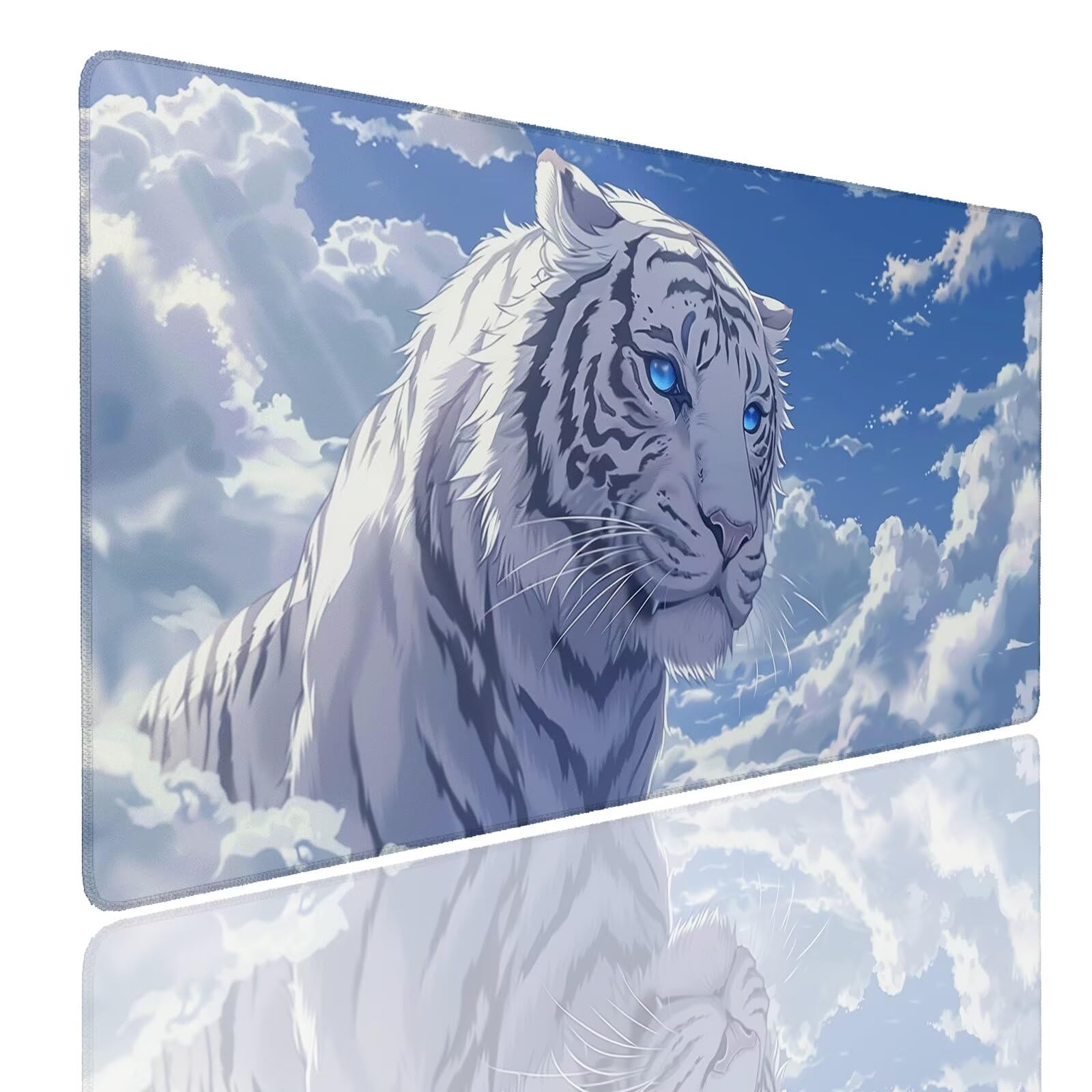 Mauspad XXL 900x500x4mm Wasserdicht Schreibtischunterlage rutschfeste Speed Gaming Mousepad Tiger (1) Groß Desk Mouse Mat Maus Pad, Schreibtisch Unterlage Deko für PC, MacBook, Laptop, Home Office