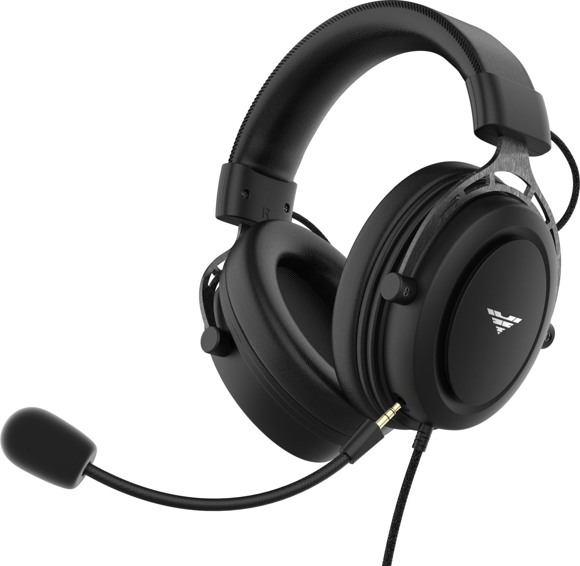 PREYON Gaming Headset mit Mikrofon Abnehmbar Klinke 3.5mm Kabel Kopfhörer für PS5 PC Xbox PS4 Nintendo - Head Set Kabelgebunden USB 7.1 Sound Klare Stimme E-Sport- Storm Fly II Schwarz