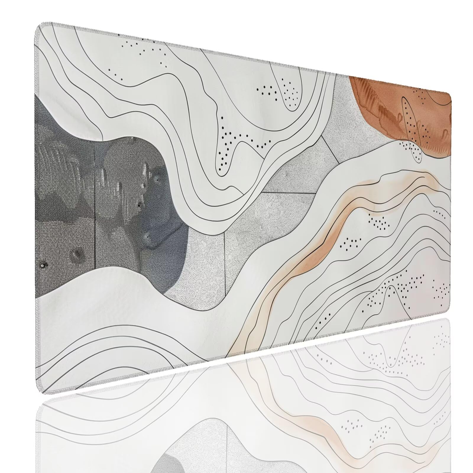 Mauspad XXL 900x500x4mm Wasserdicht Schreibtischunterlage rutschfeste Speed Gaming Mousepad Topographic (2) Groß Desk Mouse Mat Maus Pad, Schreibtisch Unterlage Deko für PC, Laptop, Home Office