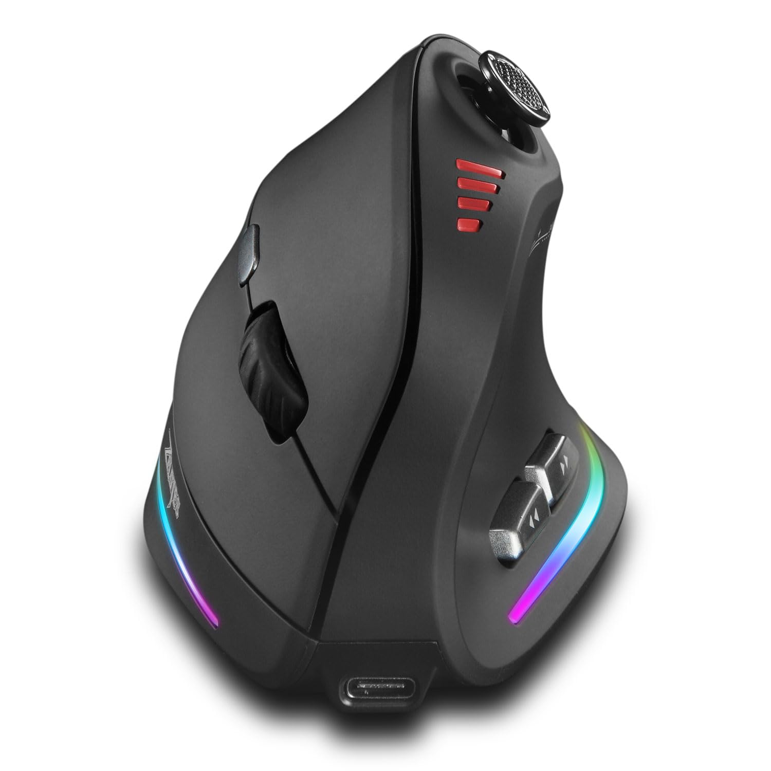 TKMARS Kabellose Ergonomische Maus mit Joystick, vertikale Bluetooth-Gaming-Maus, 12 programmierbare Tasten, 24000 einstellbare DPI, Gaming-Maus für PC, MacBook und Laptops