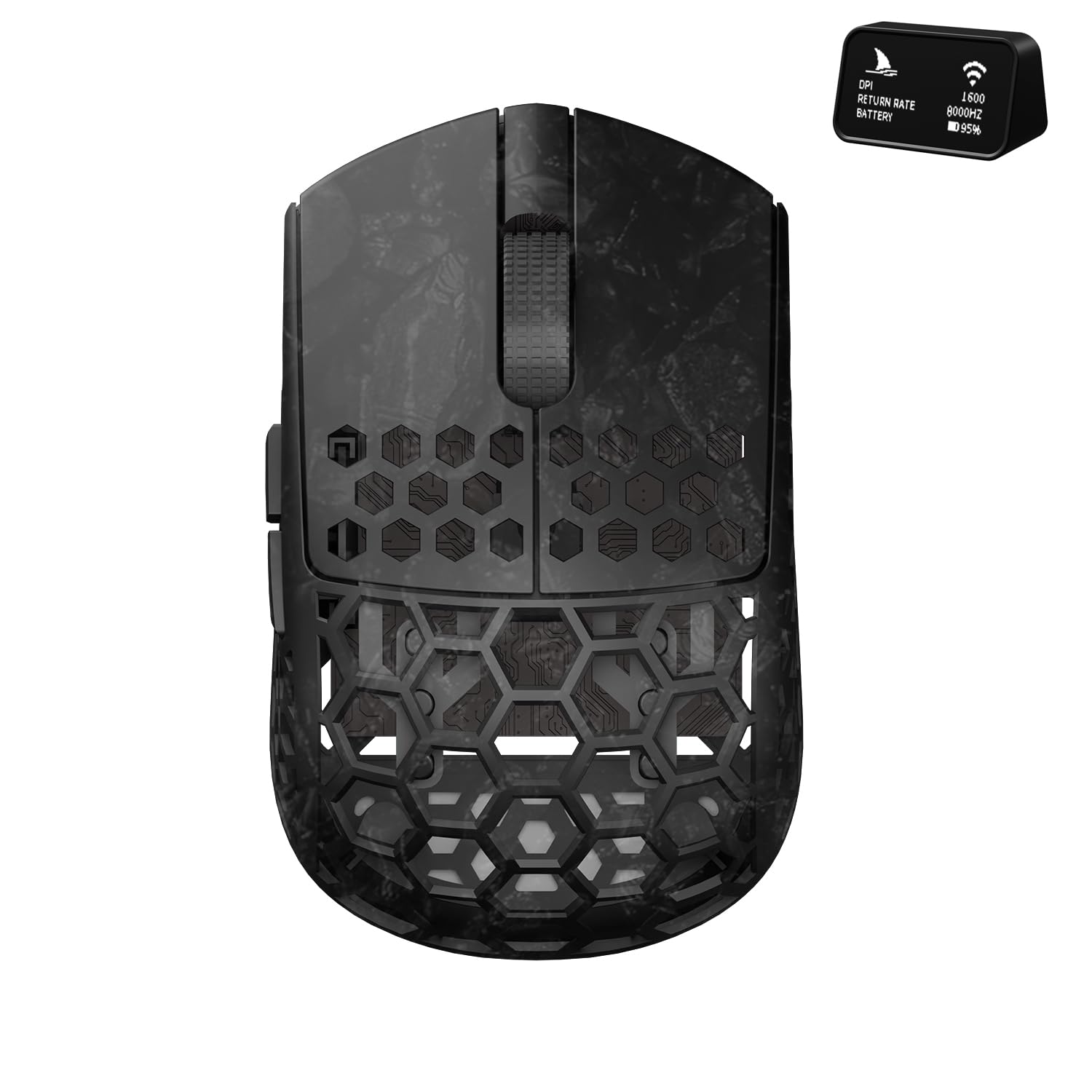 Darmoshark M5Air Mini-Gaming-Maus, kabellos, Tri-Mode, 8K/Bluetooth-Maus bis zu 30.000 DPI, PAW3950 optischer Sensor, leicht, 31 g, 5 programmierbare Tasten, Computer-Maus für Laptop, PC, Mac
