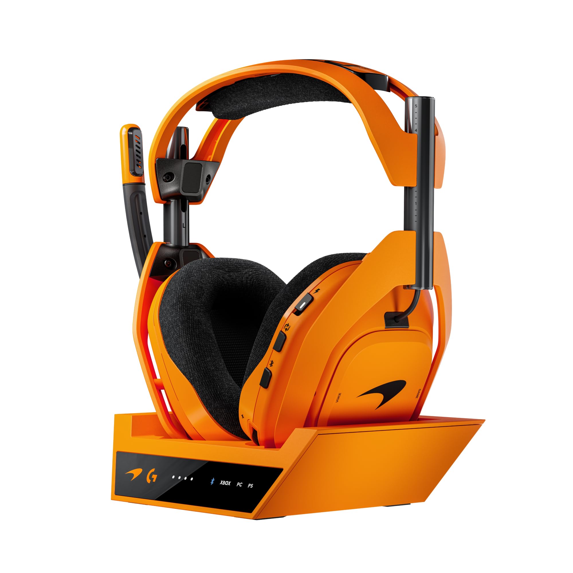 Logitech G Astro A50 X Lightspeed kabelloses Gaming-Headset McLaren Edition + Basisstation, PRO-G Graphene, PLAYSYNC für Xbox Series X|S + PS5 + PC/Mac, Bluetooth, HDMI 2.1 Passthru - Papaya