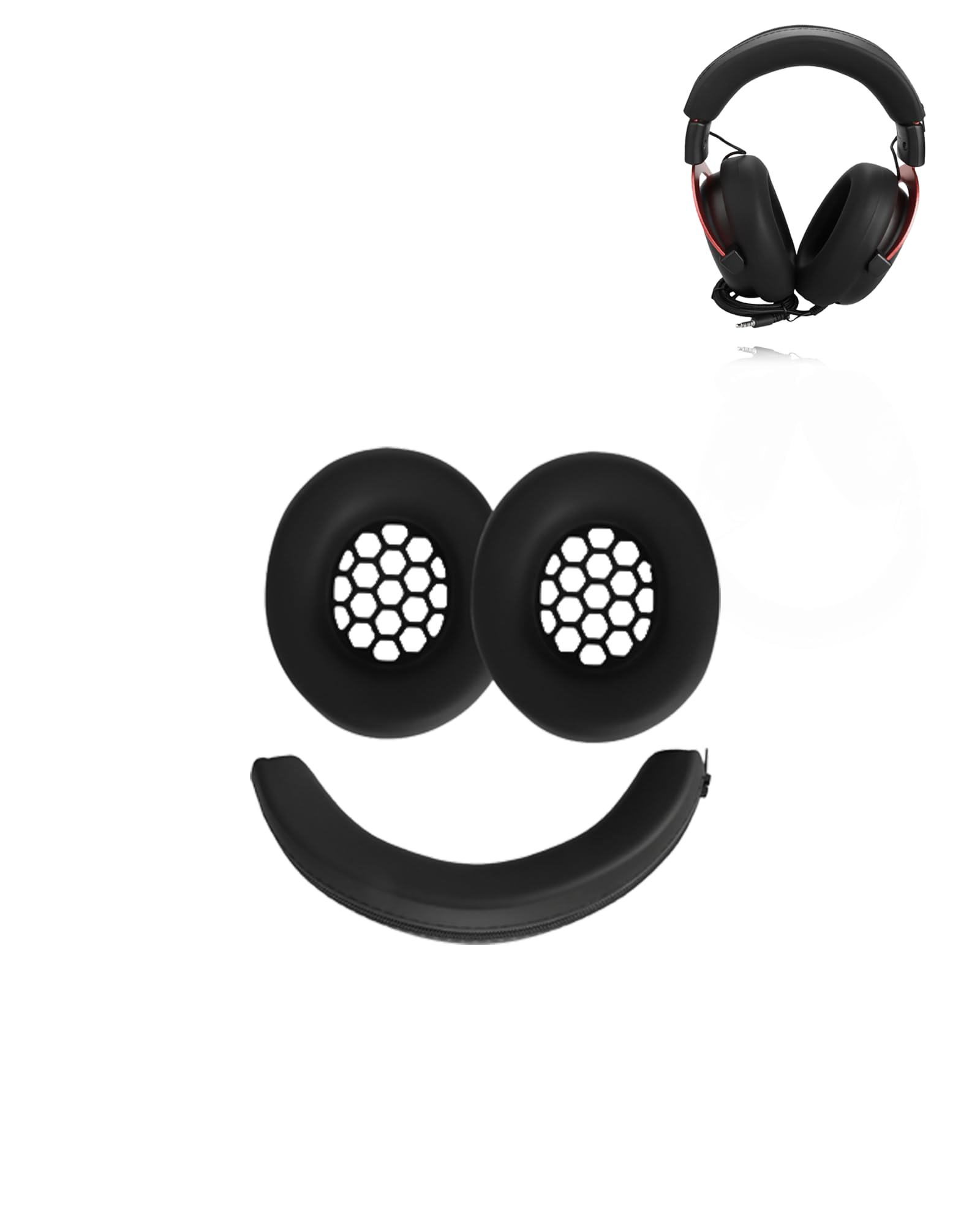 Hülle für HyperX Cloud II, yystao Kopfhörer-Ohrpolster Kopfbügelhülle kompatibel mit HyperX Cloud II, 2 in 1 Rundumschutz, Tropffest, Schweißfest, Schwarz