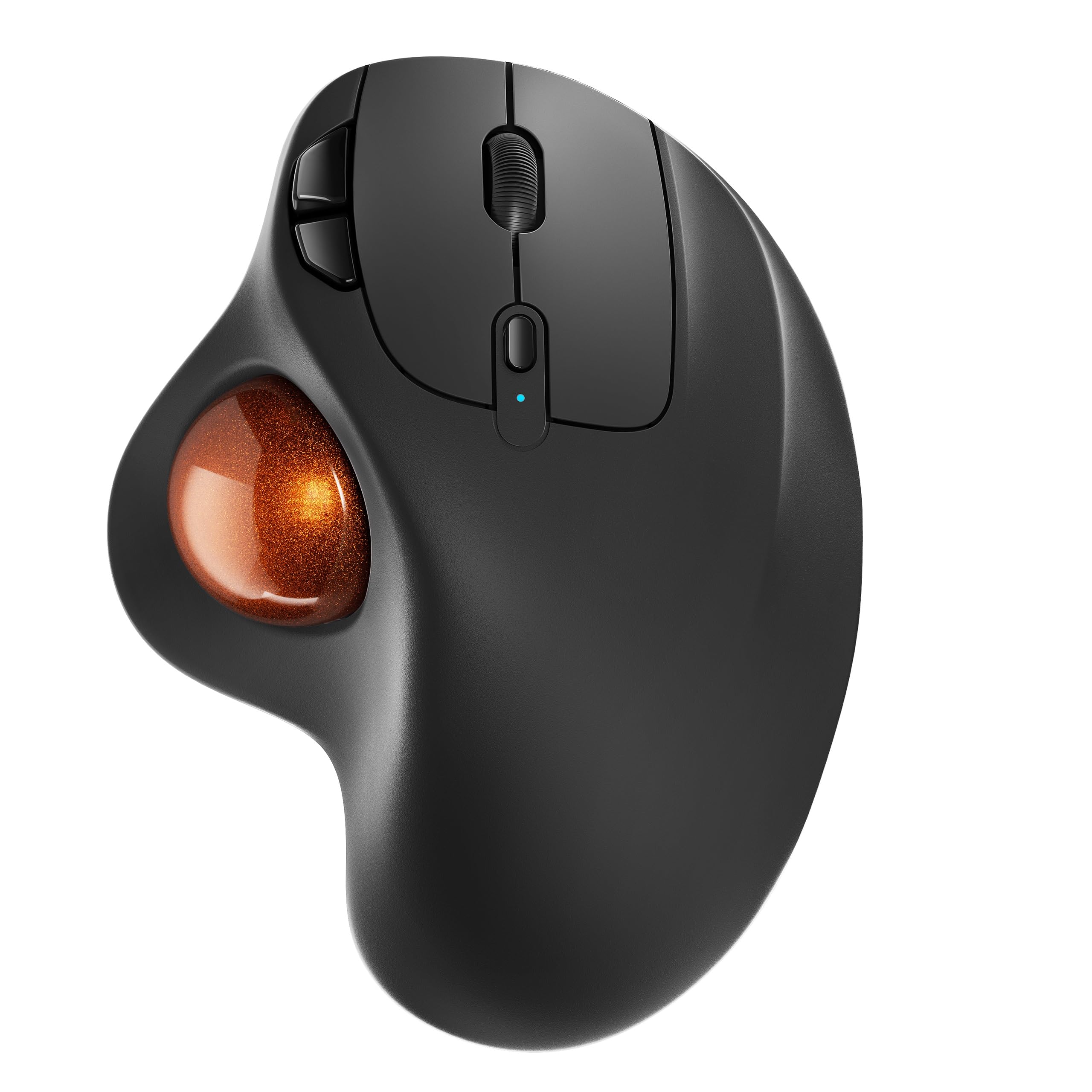 Nulea M501 Wireless Trackball Wiederaufladbar Ergonomisch Daumenbedient Präzise 3 Geräte per Bluetooth/USB passend für PC/Laptop/Mac/Windows (Dunkelorange)