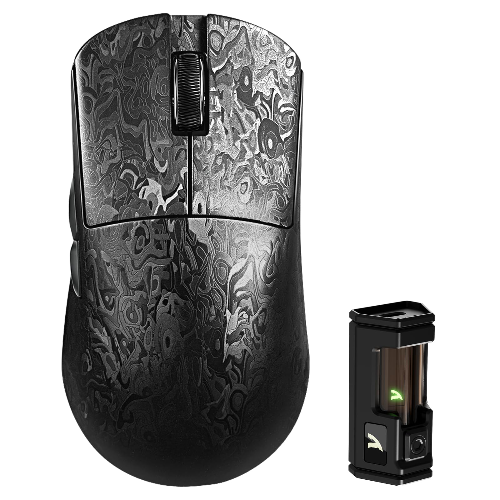 MAMBASNAKE x Attack Shark R11ULTRA Carbon Fiber Wireless Gaming Mouse, 8000Hz, 49g Superlight, 42000DPI, PAW3950MAX Sensor, Nordic 52840 Chip, Nano-Metal Ice Coating, 20000 FPS, BT/2.4G/USB-C Mice