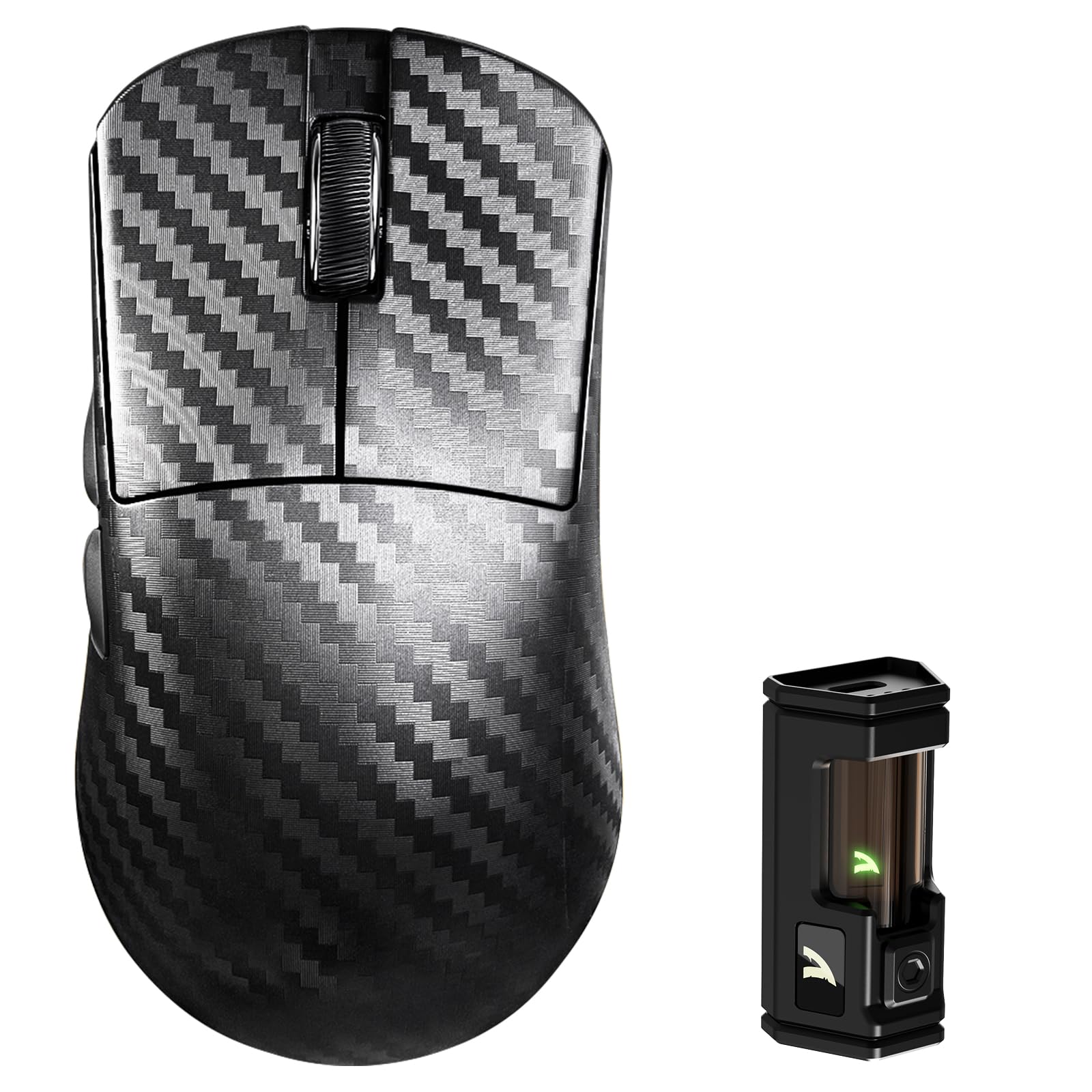 MAMBASNAKE x Attack Shark R11ULTRA Carbon Fiber Wireless Gaming Mouse, 8000Hz, 49g Superlight, 42000DPI, PAW3950MAX Sensor, Nordic 52840 Chip, Nano-Metal Ice Coating, 20000 FPS, BT/2.4G/USB-C Mice