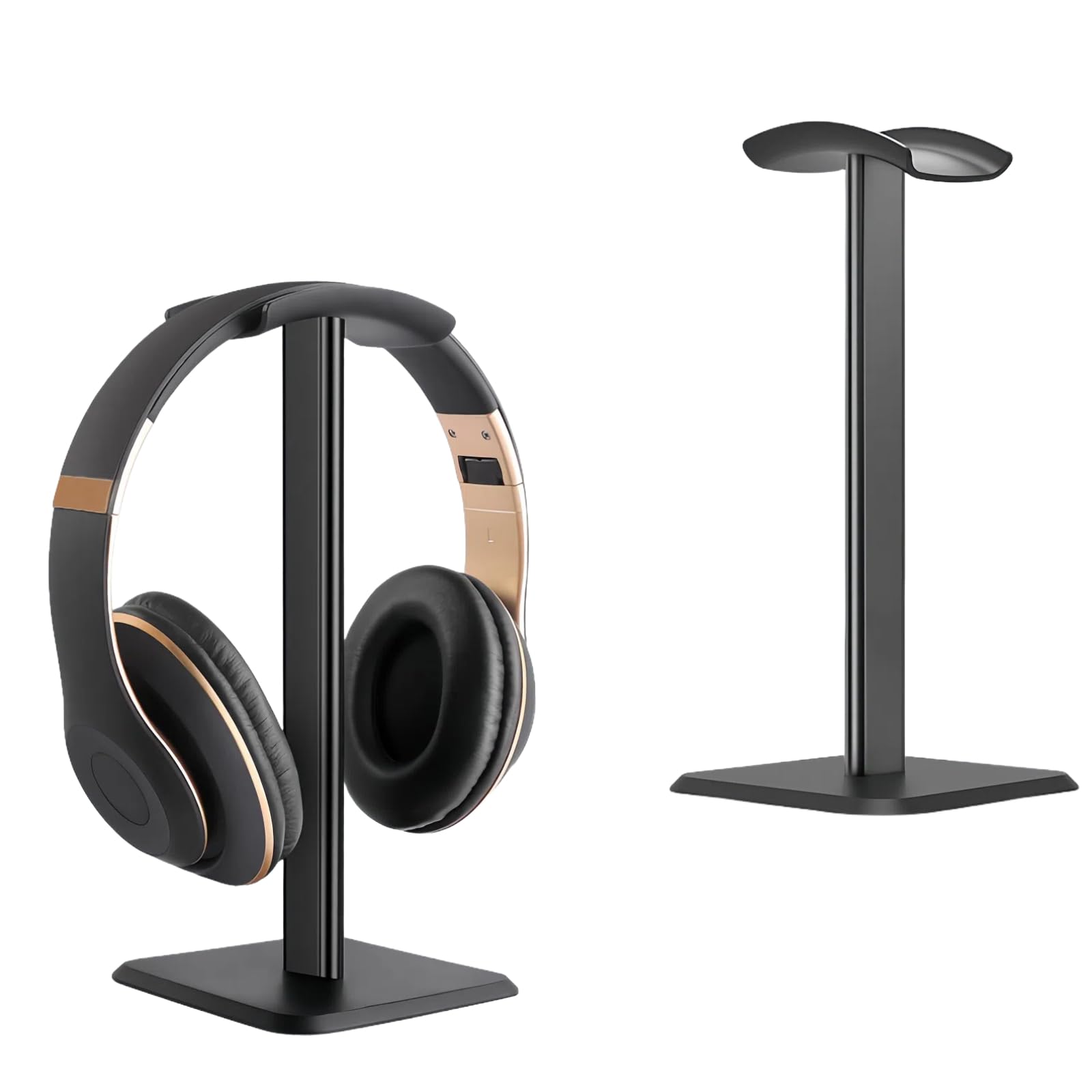 Kiuiom Abnehmbare Kopfhörer Ständer,Kopfhörerhalter,Kopfhörer Halterung Schreibtisch,Headset Ständer,Gaming-Headset-Halter mit TPU Rutschfestem Silikon für Alle Kopfhörergrößen,Schwarz