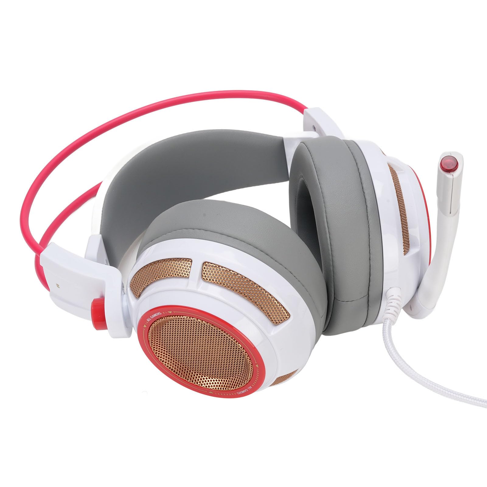 LICAEVEY Gaming -Headset, Geräuschstündung über Ohrhörer -Kopfhörern mit Mikrofon, 7.1 -Surround -Sound, Multi -Kanal -Vibrations, Weiche Speicher -Ohrschützer, USB -Headsets LED