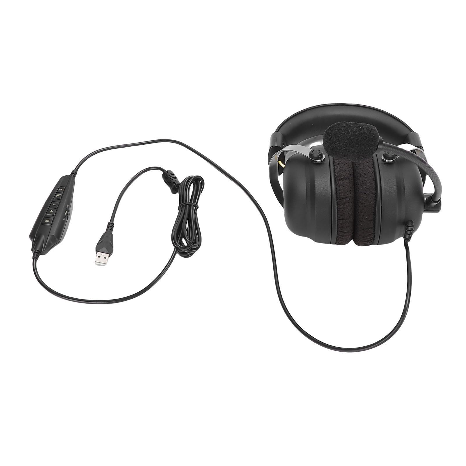 XUMIUZIY USB Gaming Headset für PC, Computerkopfhörer mit Mikrofon, Stereo Subwoofer, 360 ° 7.1 Surround Sound, 3D Klangfeldklarheit, DREI Gaming Szenen für Computer Laptop