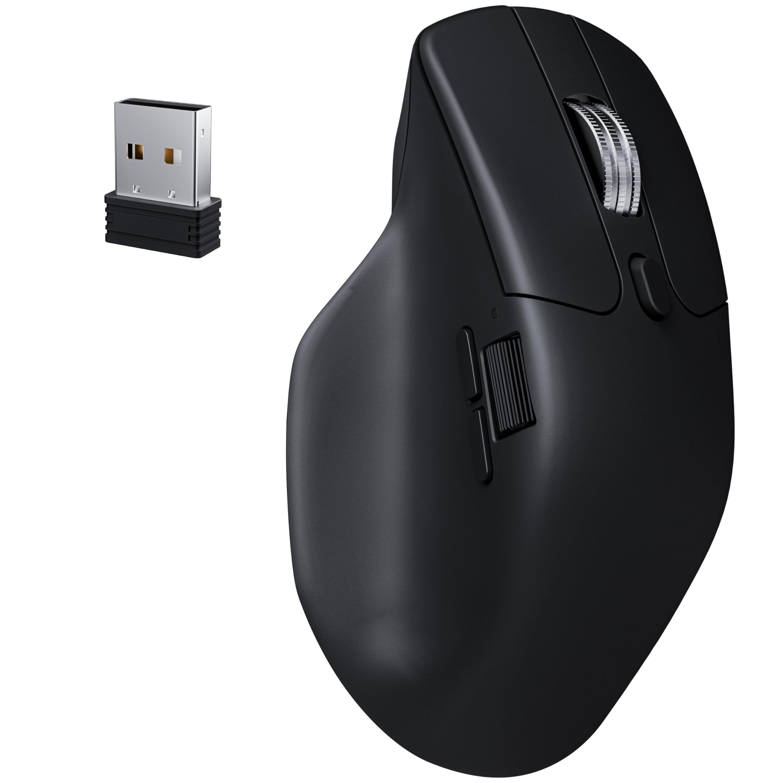 Keychron M6 8000 Hz kabellose Bluetooth 2,4 GHz/kabelgebundene Verbindung, leicht, programmierbarer PixArt 3950-Sensor für Windows, Mac, Linux, Schwarz