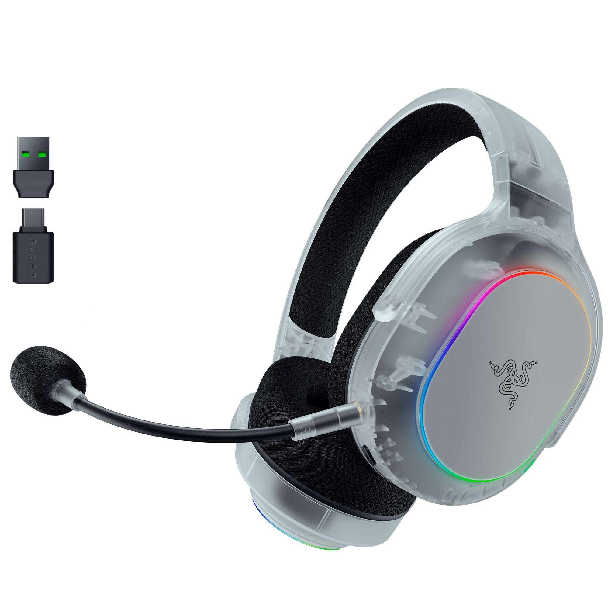 Razer Barracuda X Chroma Phantom White - Kabelloses Multi-Plattform Gaming-Headset - 285g - Triforce 40mm Driver - Dual Wireless HyperSpeed & Bluetooth - Chroma RGB | Phantom White Edition