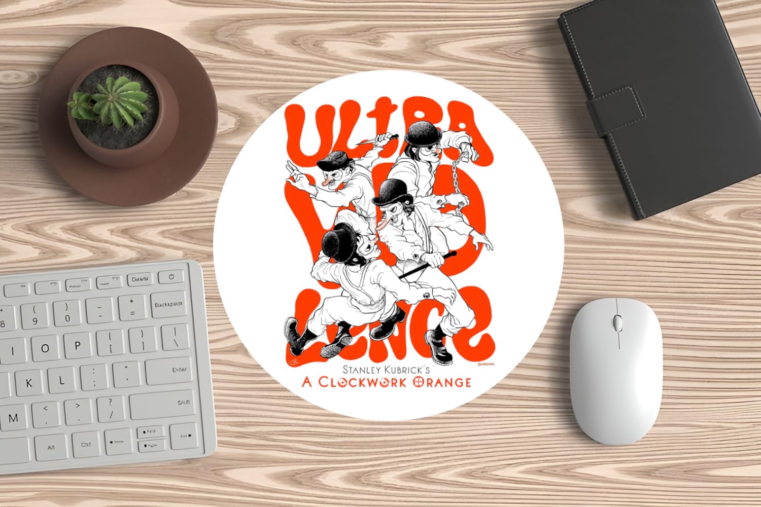 Mousepad, PC-Maus oder Laptop – mechanisches Orange – Ultra Violence – Alex und die Droogs – Kult-Kino – ideal für Gaming und Büro und alle guten Kinofilme.