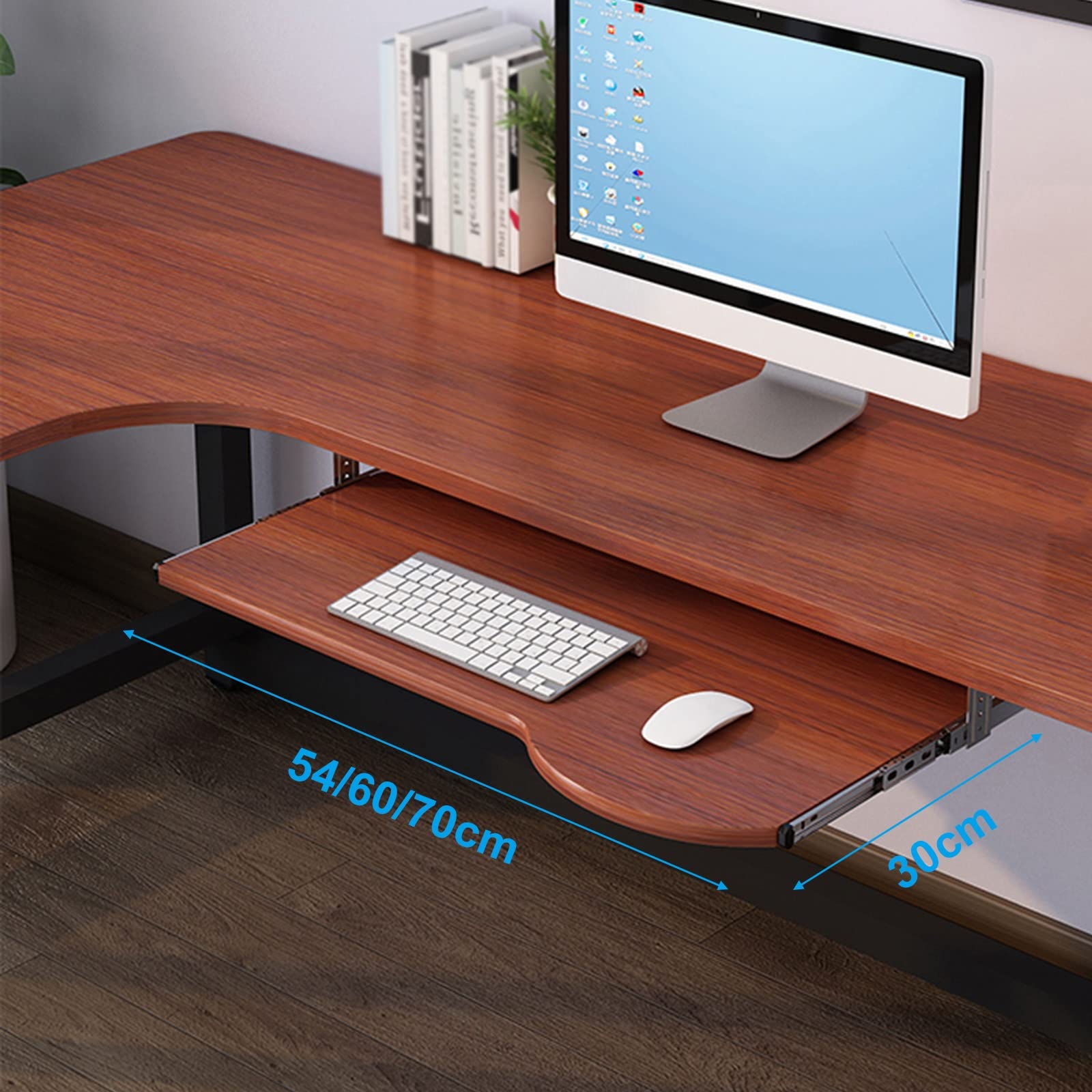 Ergonomische Tastatur- und Maus-Verlängerung unter dem Schreibtisch, verstellbares Schiebefach für besseren Arbeitsplatz, 70 x 27 cm, Weiß – ideal für Heimbüro und Gaming-Setup