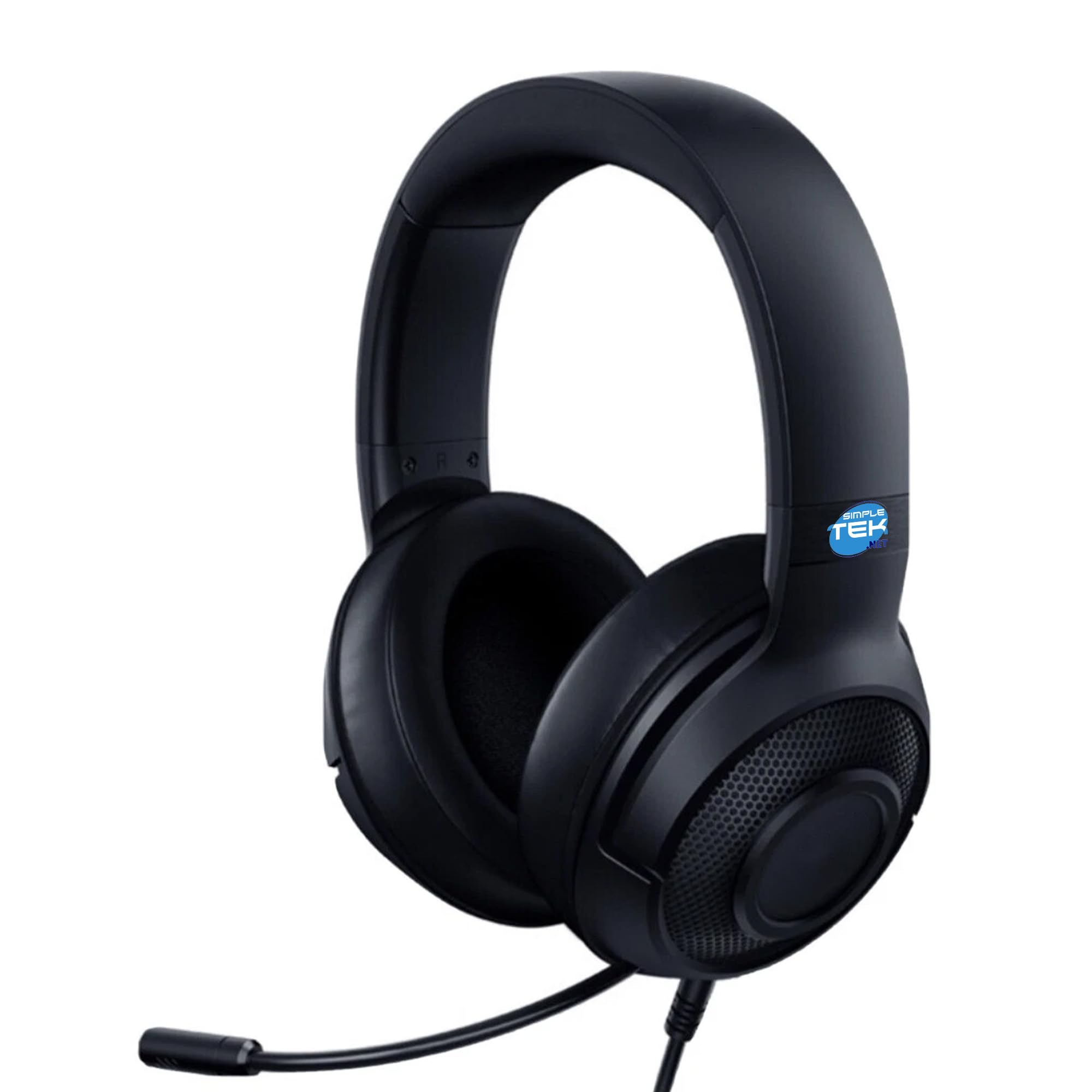 SIMPLETEK - Ultraleichtes Over-Ear-Gaming-Headset mit virtuellem 7.1 Audio und 3,5 mm Klinke, eingebautes Mikrofon, 1,3 m Kabel
