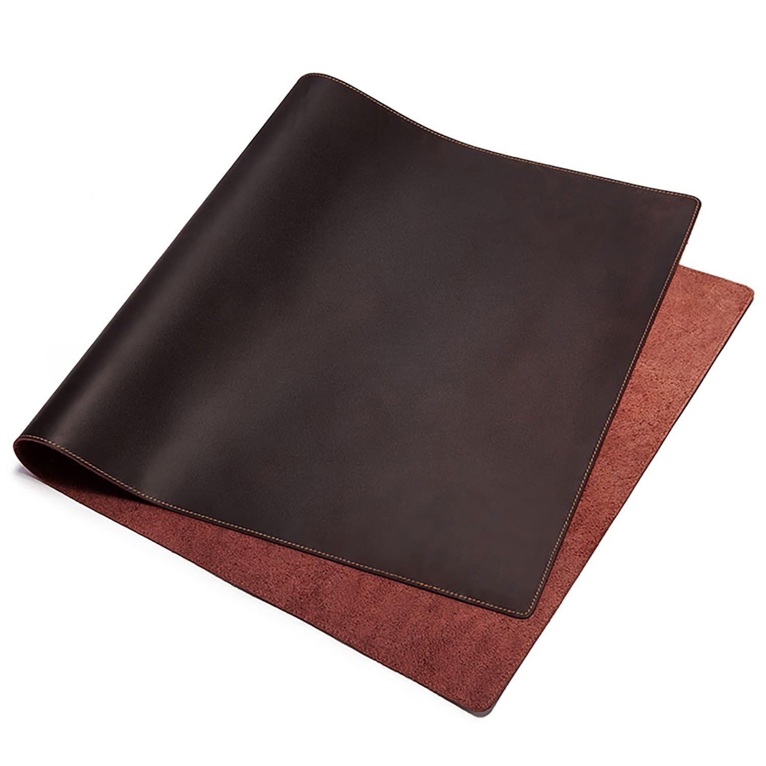 Echte Leder -Schreibtischmatte, Computer Gaming Maus Mattenpad, Großer Schreibtisch Deckentisch Blotter Protector Pad, Tischlaptop -Büro -Desktop -Zubehör(Coffee,120x60cm)