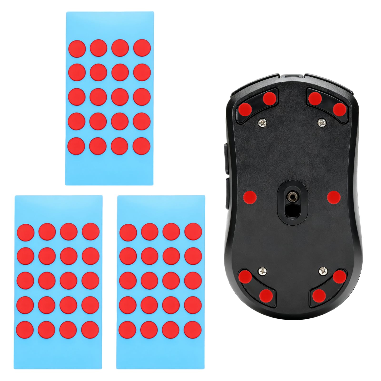 60 Stück Mouse Skates Set für Logitech G PRO Wireless – Ultra-schnelle maus skates, perfekt für Gaming und Büro, mit abgerundeten Kanten und optimalen Gleiteigenschaften, rote Ausführung