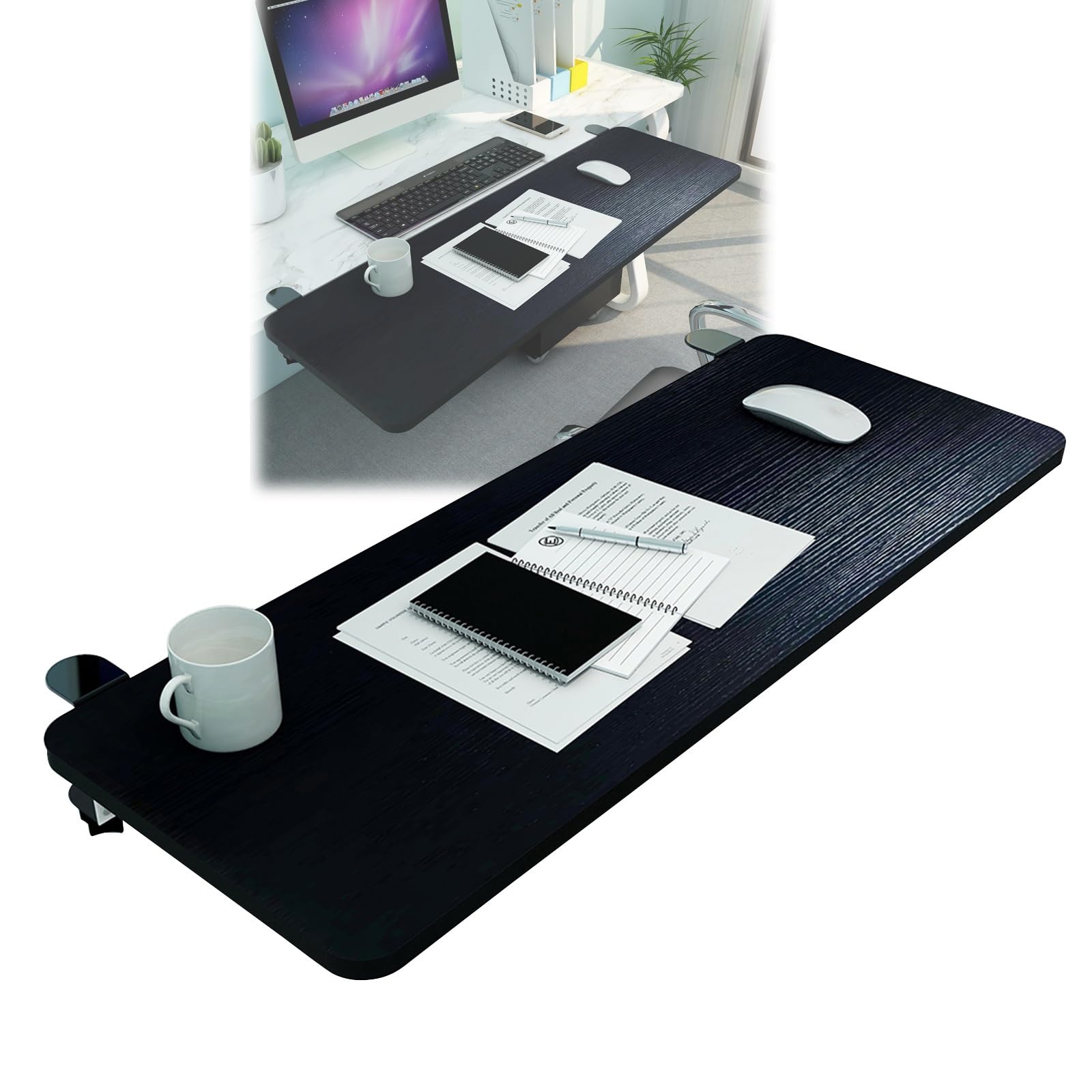 Er Schreibtischverlängerung für Tastatur und Maus, 90° faltbare Ellenbogenstütze, rosa 75 x 25 cm, ideal für Home Office und Gaming-Setup, Schwarz, 55 x 25 cm Option erhältlich