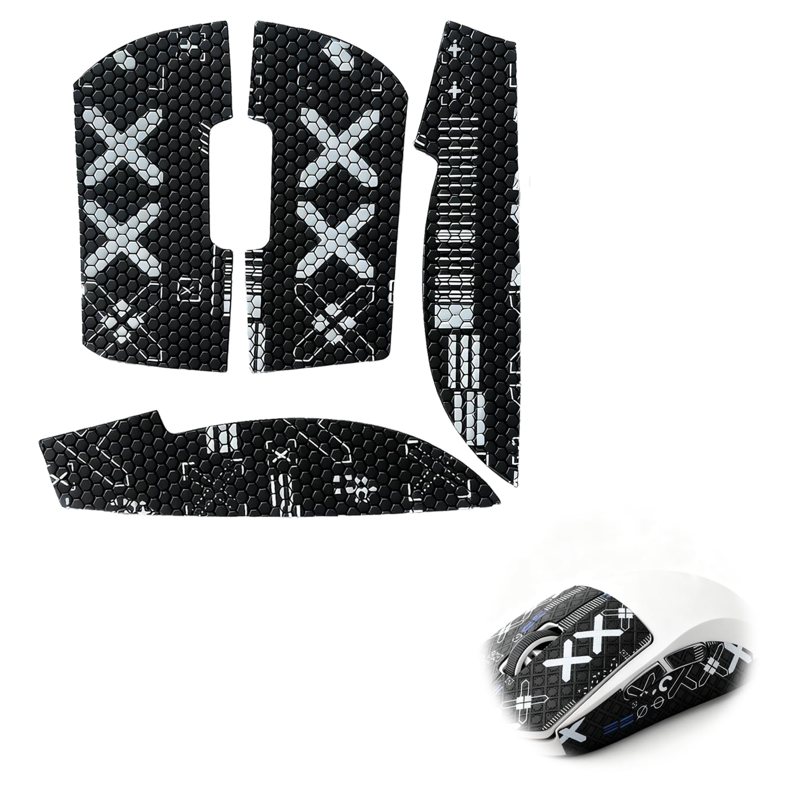 Jetstream 1 Stück Mouse Grip Tape Set, Anti-Rutsch Maus-Griptape, Maus-Anti-Rutsch-Aufkleber, Gaming-Mauss Selbstklebend, kompatibel mit Logitech G Pro X Drahtlose Mauss, Schwarz