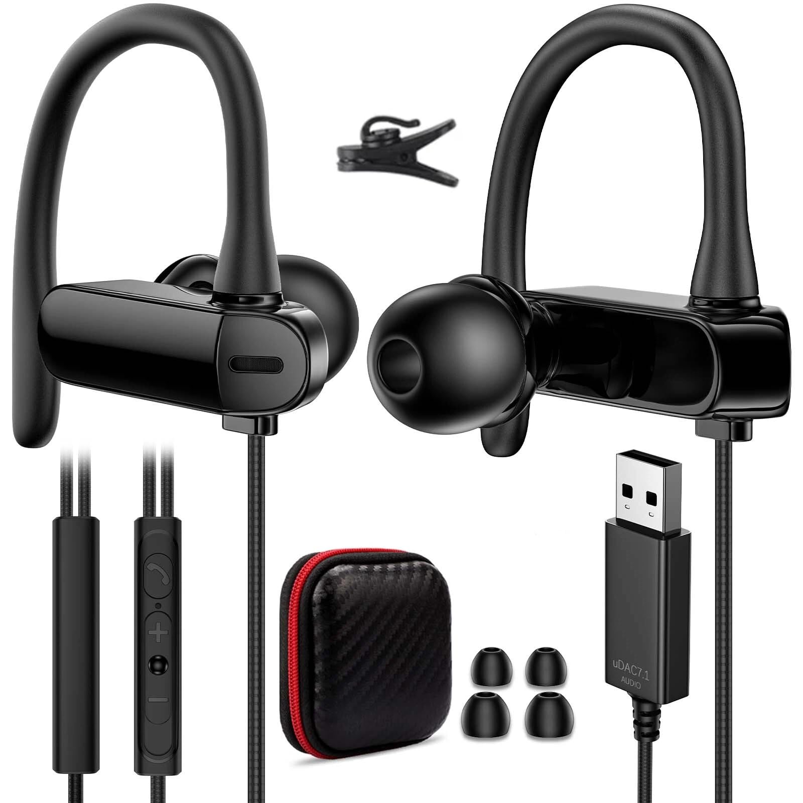 TOPAUX USB-Anschluss Kopfhörer mit Mikrofon für Chromebook PC Laptop Computer, 250CM Langes Kabel Stereo-Headset, Mikrofon mit Rauschunterdrückung,Over-Ear-Kopfhörer für Zoom,Office,Gaming