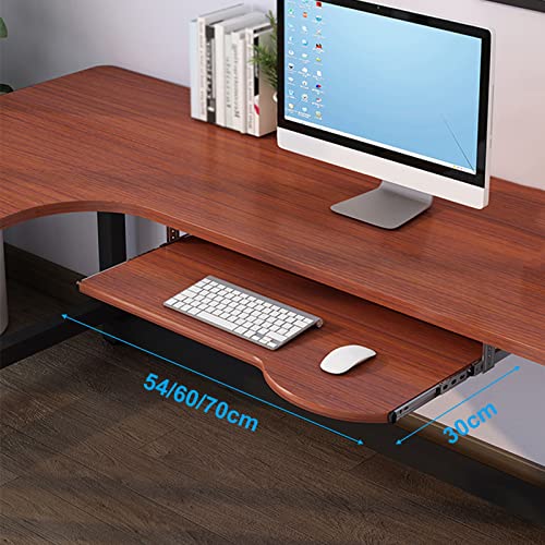 Tastatur- und Maus-Schiebetablett – Ablage unter dem Schreibtisch für ergonomischen Augenschutz, Ahorn-Finish, 70 cm x 27 cm, platzsparendes Design für Heimbüro und Gaming-Setup