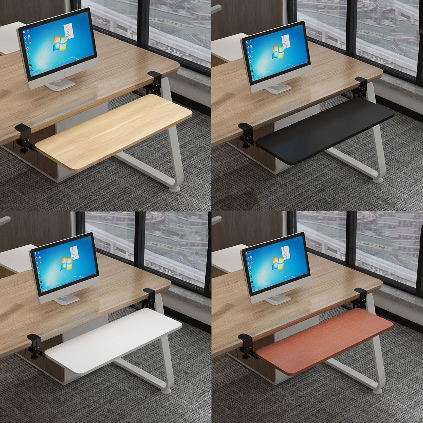 Verstellbare, ergonomische Tastaturablage unter dem Schreibtisch mit Gleitschienen – platzsparendes Design zum Klemmen für Maus und Gaming – erhöht Komfort, Produktivität und Arbeitsplatzeffizienz