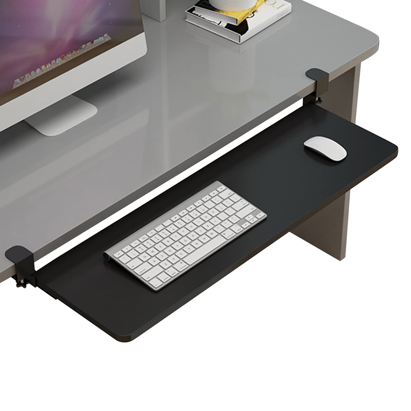 Verstellbare Tastaturschublade unter dem Schreibtisch – platzsparende ausziehbare Ablage für Tastaturen & Mäuse Einfache Klemmmontage ohne Bohren Ideal für Home Office oder Gaming Setup