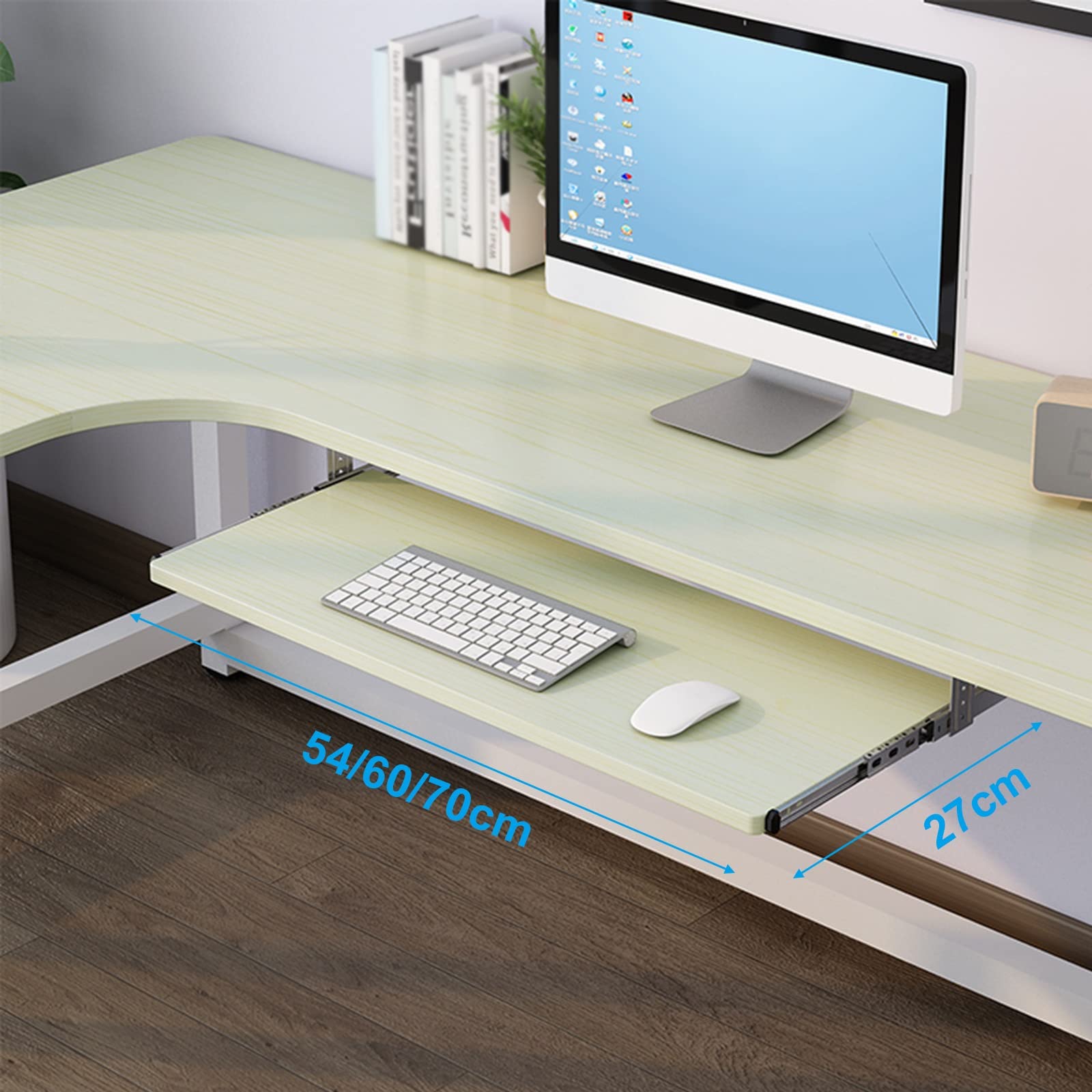 Ergonomische, verstellbare Ablage für Tastatur und Maus unter dem Schreibtisch – Schieberegal für Home Office & Gaming – platzsparendes Design, einfache Installation für ultimativen Komfort und